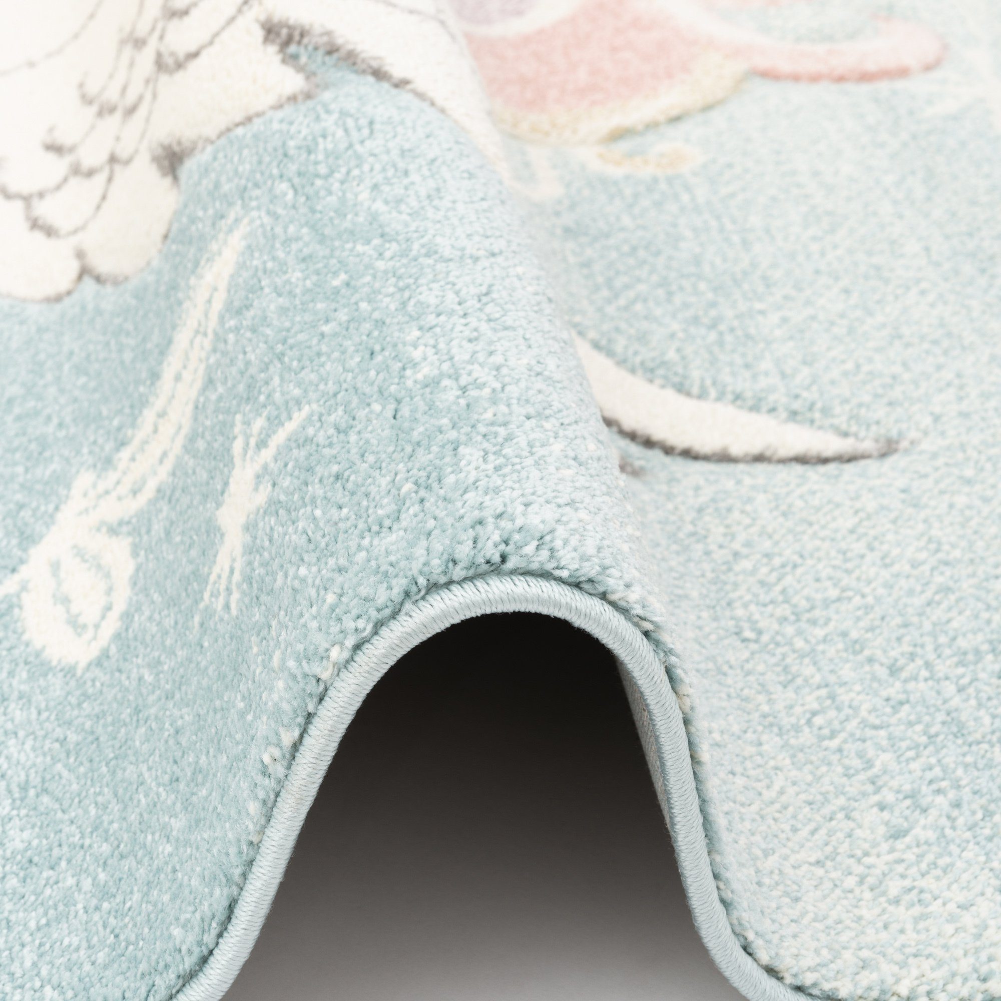Pergamon Kinderteppich Kinder Teppich Maui Kids Pastell Einhorn, Rechteckig, Höhe: 13 mm