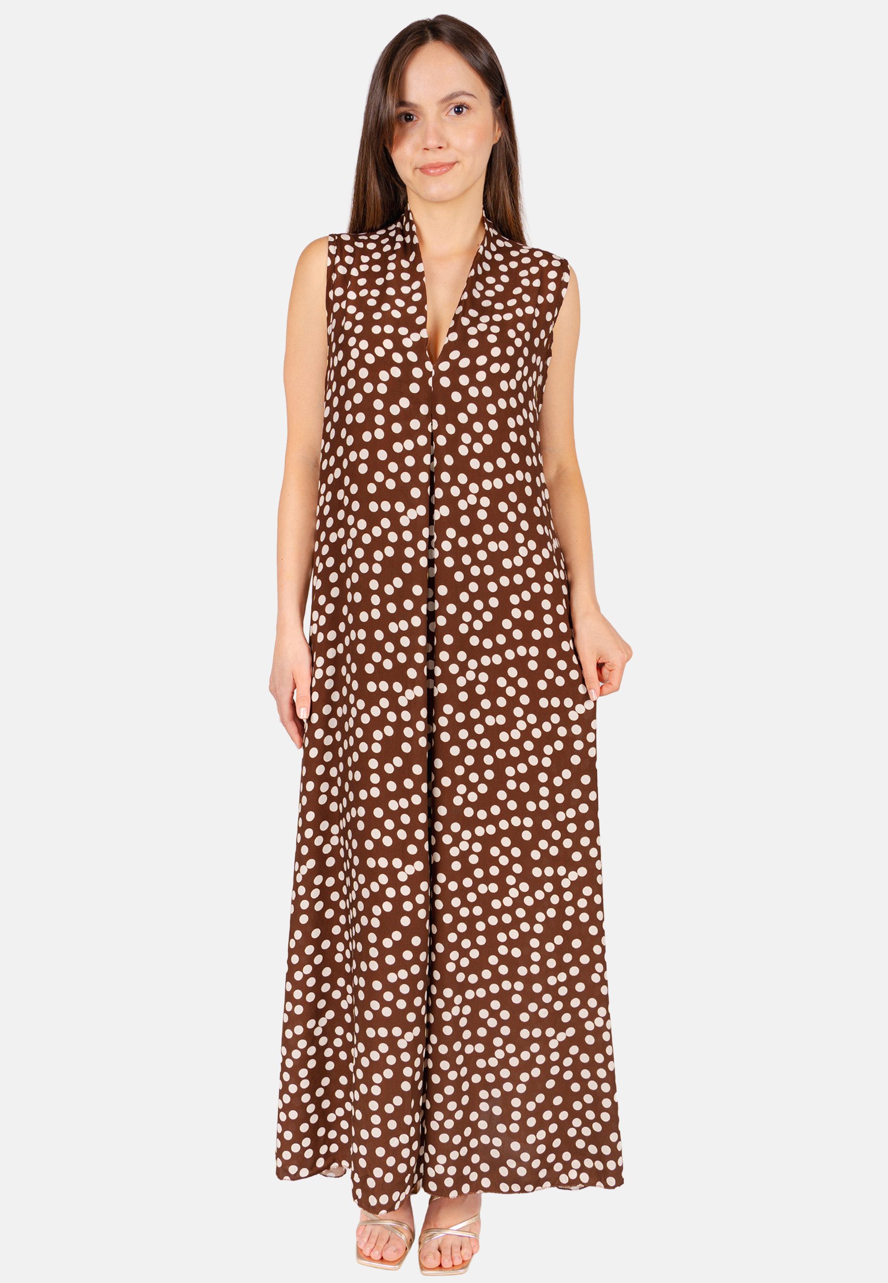 Seasons of April Maxikleid GRACE GEPUNKTET Punktekleid Grace ärmellos Damen Viskose Maxi Kleid Gepunktet Lang