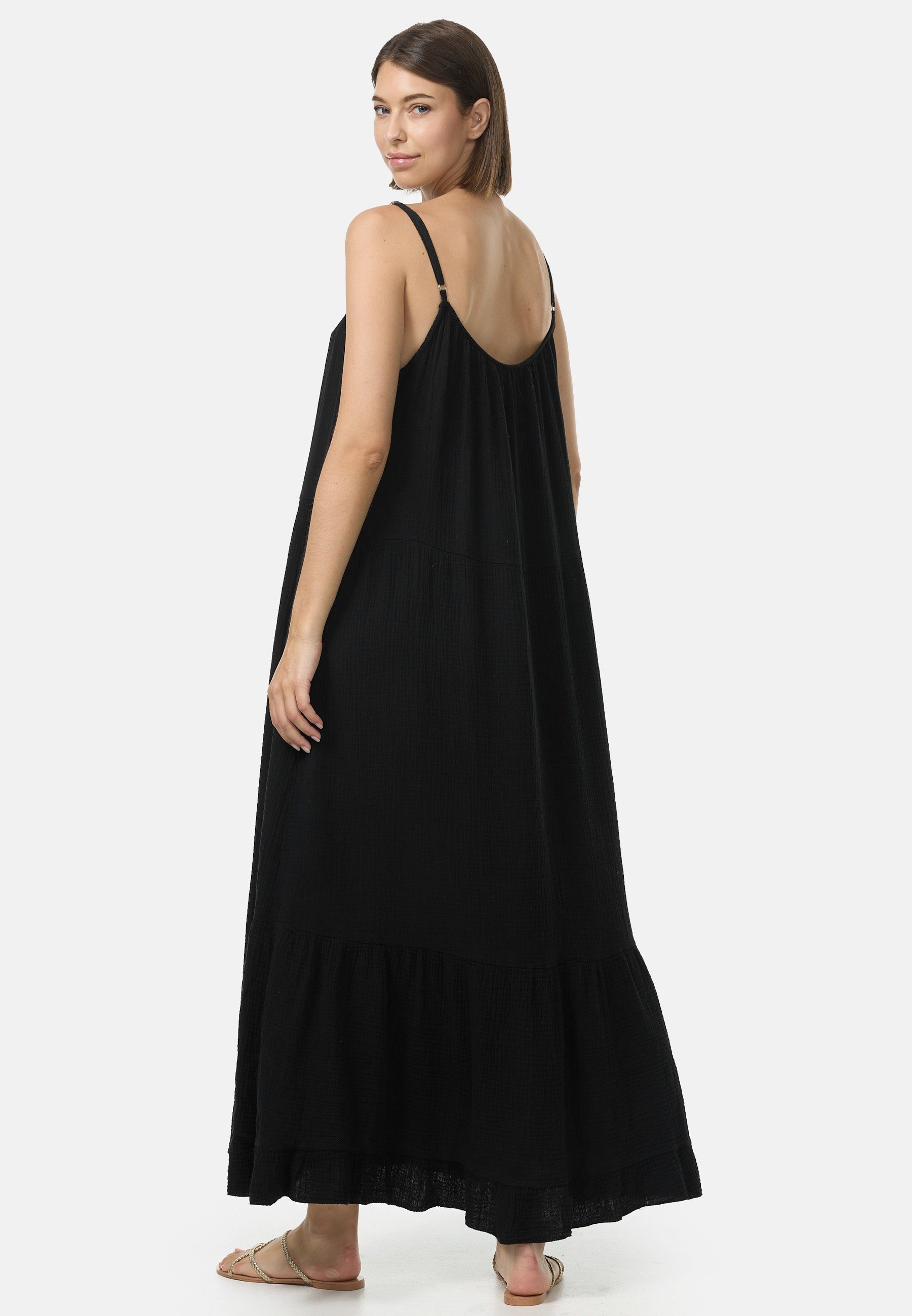 Rayshyne Maxikleid PM48 (Romantisches Maxikleid aus Musselin mit Spaghettiträgern) mit Rüschen, Atmungsaktiv, Hautfreundlich – Bild 5 von 5