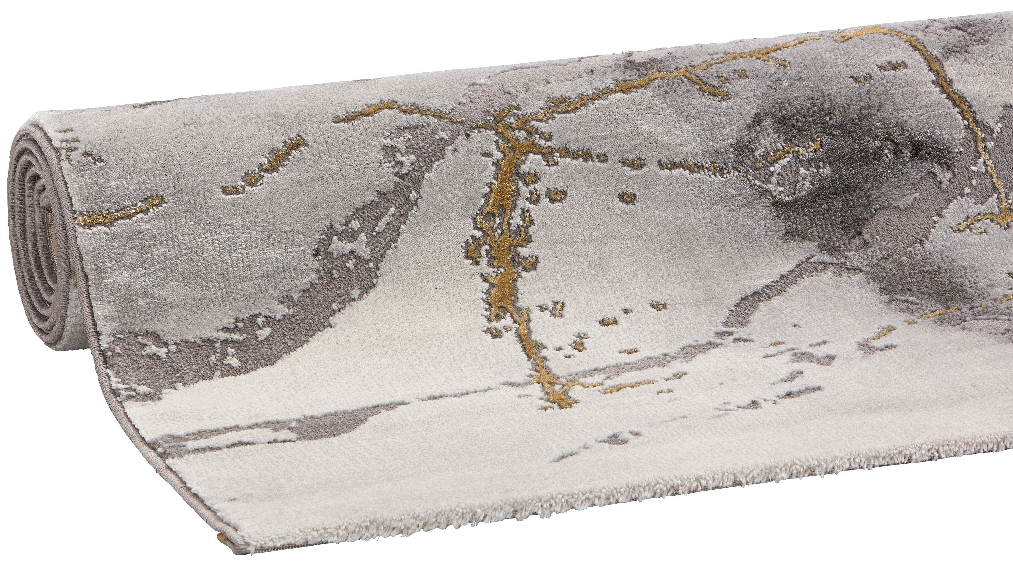 OTTO home Teppich Juliet, rechteckig, Höhe: 12 mm, modernes Marmor-Design, Kurzflor, pflegeleicht, weich