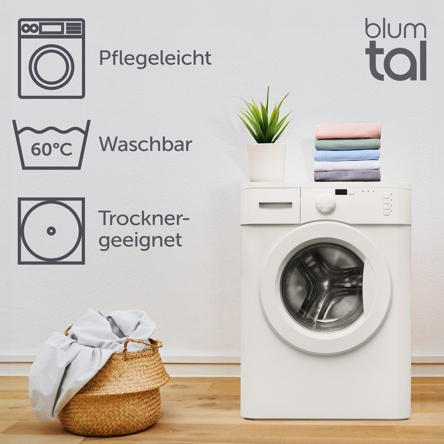 Blumtal Kissenbezug Premium Jersey 2er Set, Oeko-Tex Zertifiziert, (2 Stück), 100% Baumwolle – Bild 5 von 5