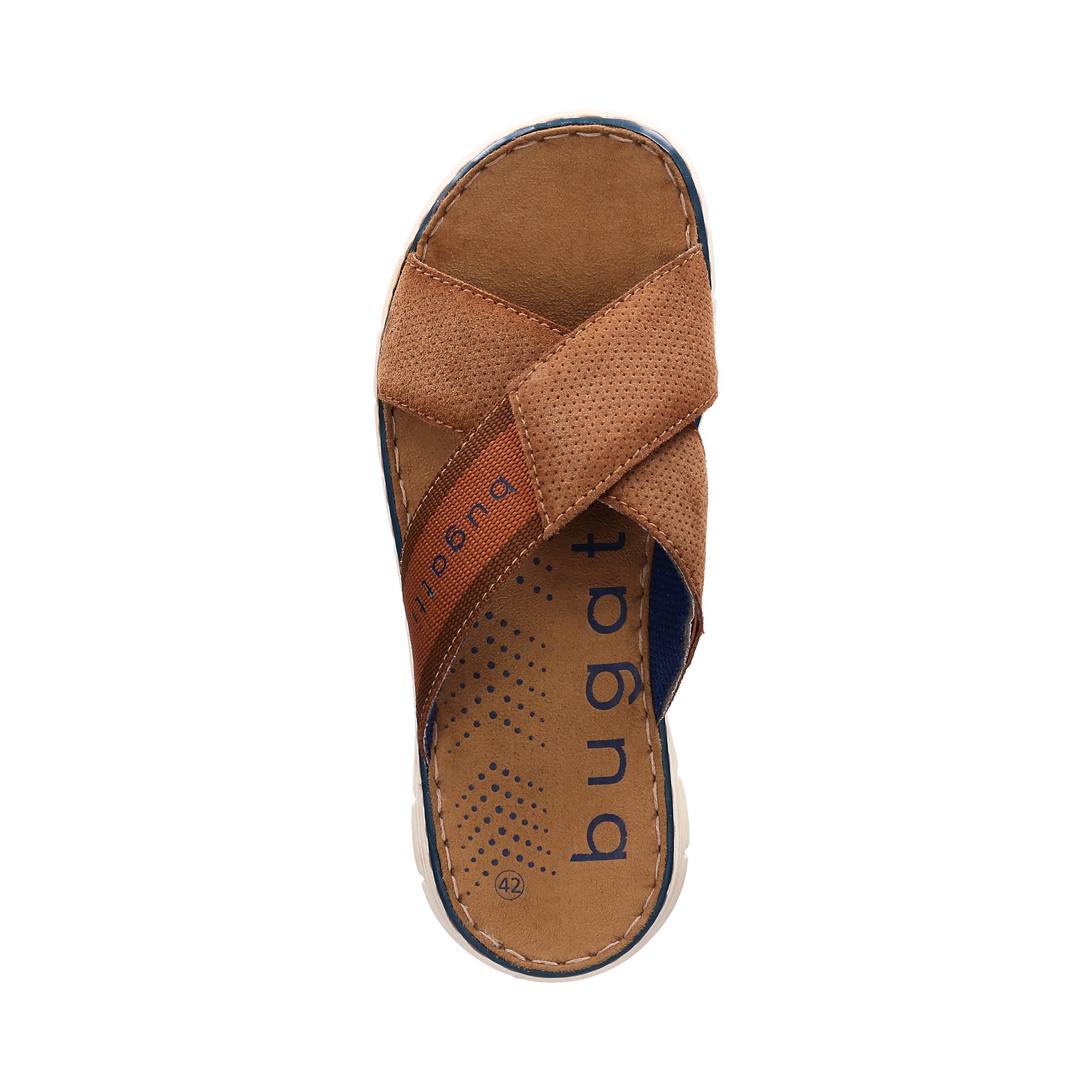 bugatti Pantolette Sommerschuh, Hausschuh, Strandschuh mit Kreuz-Steg