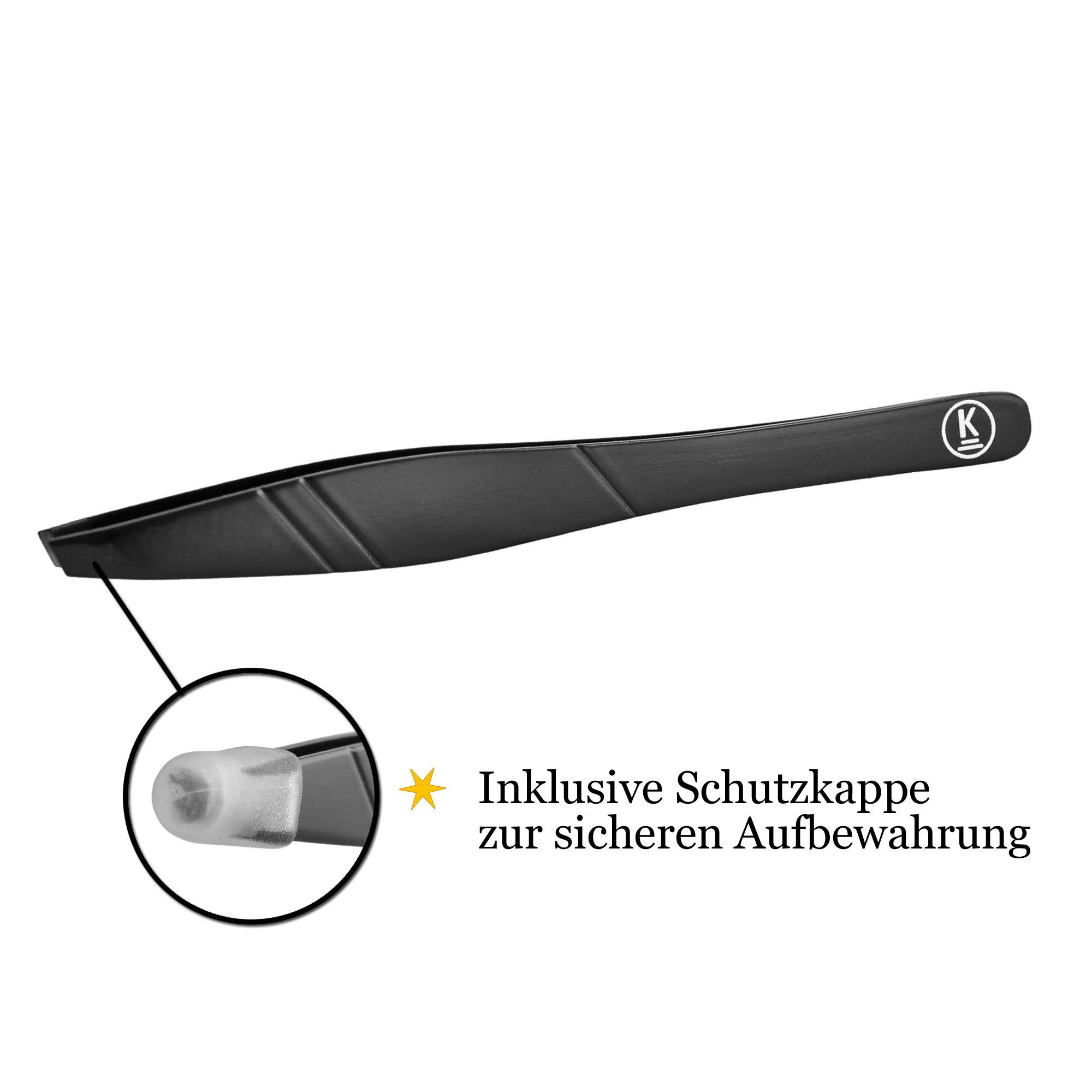 Edelstahl zum Profi 1 K-Pro Schräg zupfen (Schwarz) Stück Augenbrauen Augenbrauenpinzette