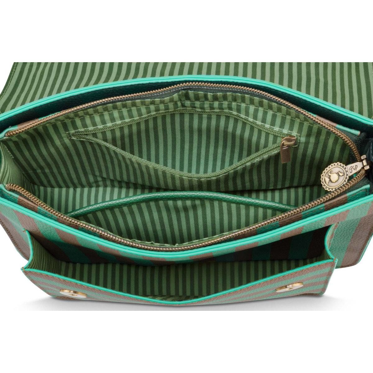 PiP Studio Handtasche Schultertasche Cross Body Fenna Stripe Green (M)