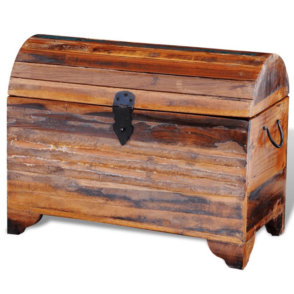 vidaXL Truhe Truhe Aufbewahrungsbox Holzkiste mit Deckel Schatztruhe Altholz