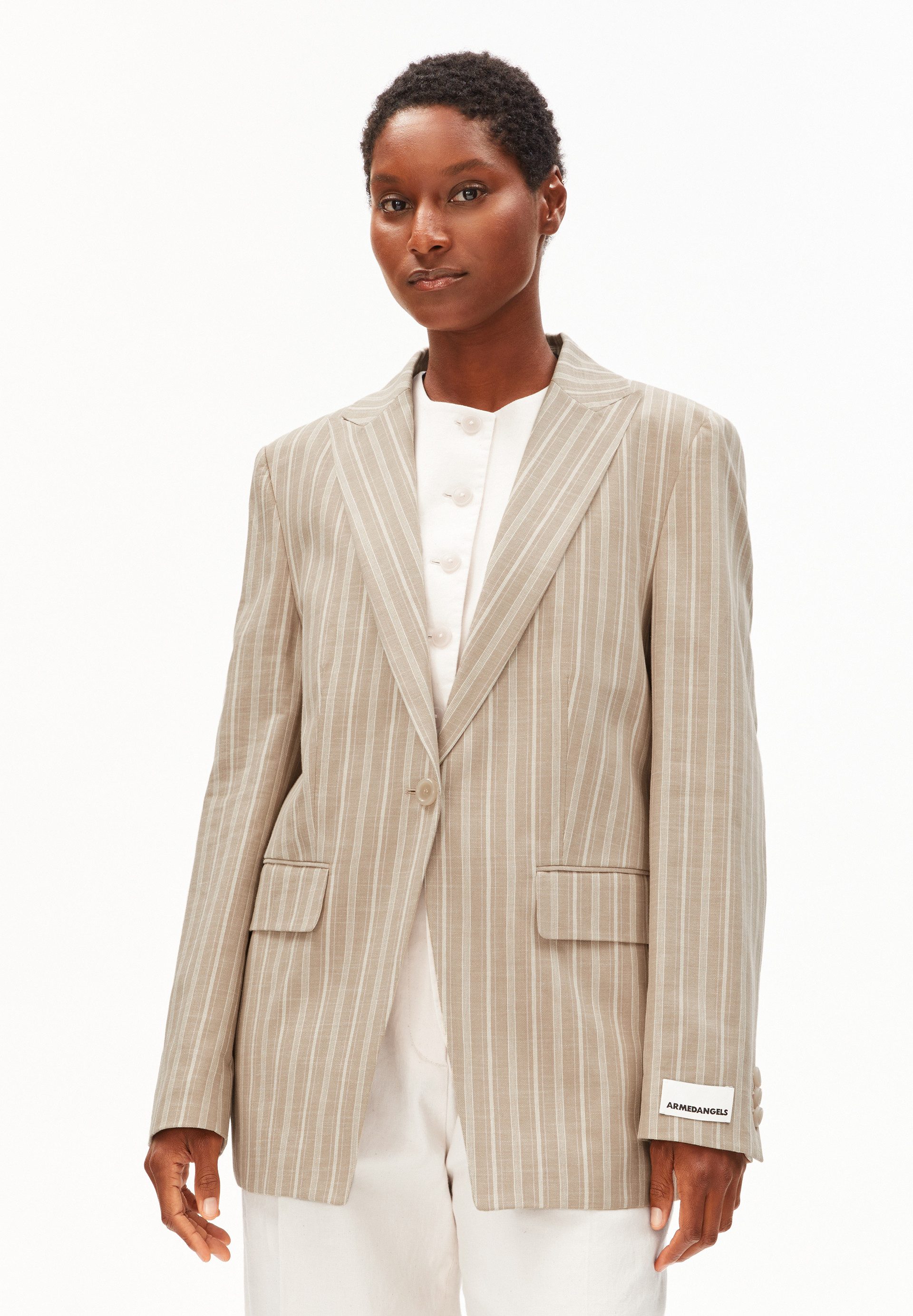 Armedangels Jackenblazer STRIPE MIKULAA Blazer aus Bio-Baumwolle (1-tlg)