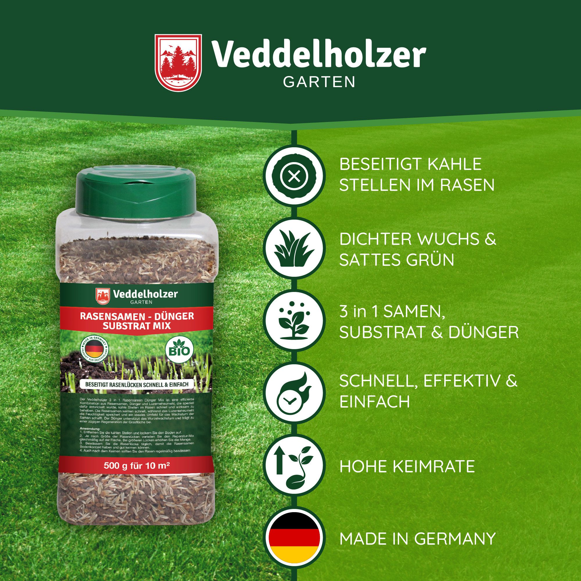 Veddelholzer Garten Rasendünger 3 in 1 günstig online kaufen