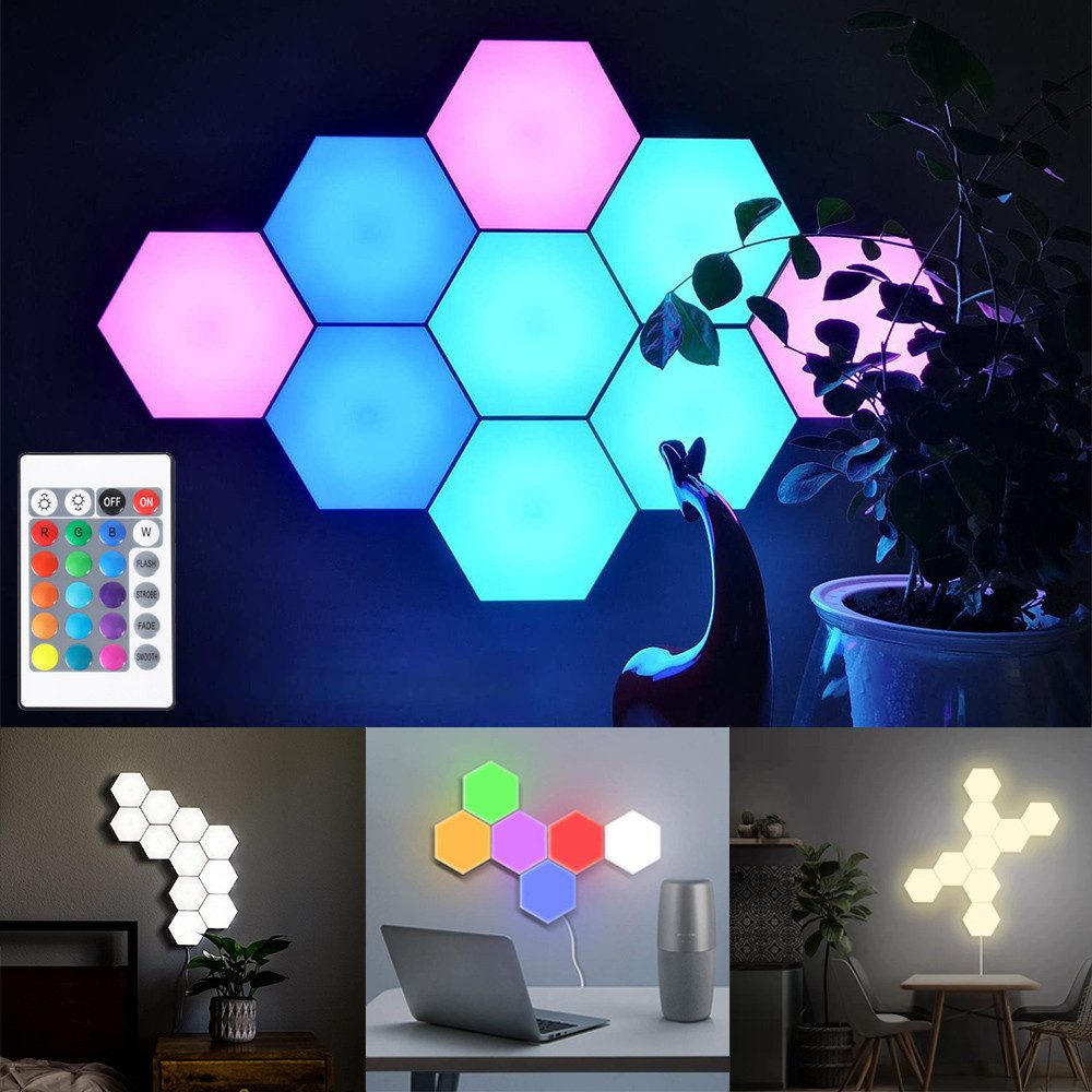 Jibenhome LED Wandleuchte Smart LED Panel Lichter Musik Sync Licht, LED Sec günstig online kaufen