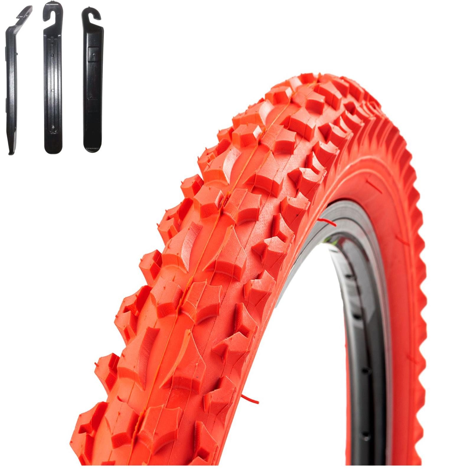 maxxi4you Fahrradreifen 1 x Roverstone Fahrradreifen 26 x 2,125 (57-559) Rot inkl. Reifenheber