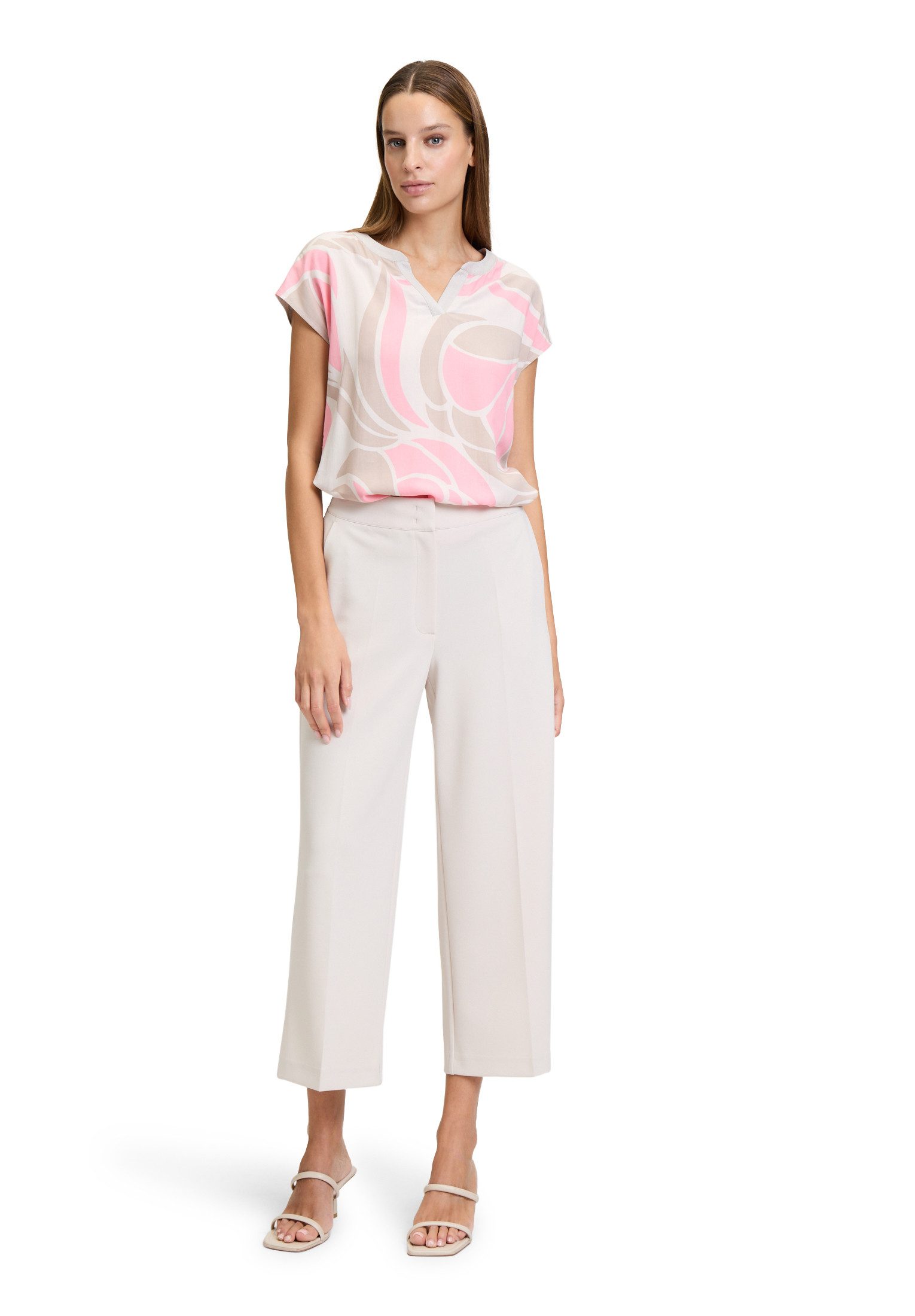 Betty Barclay Kurzarmshirt Damen mit Ringel (1-tlg) Materialmix