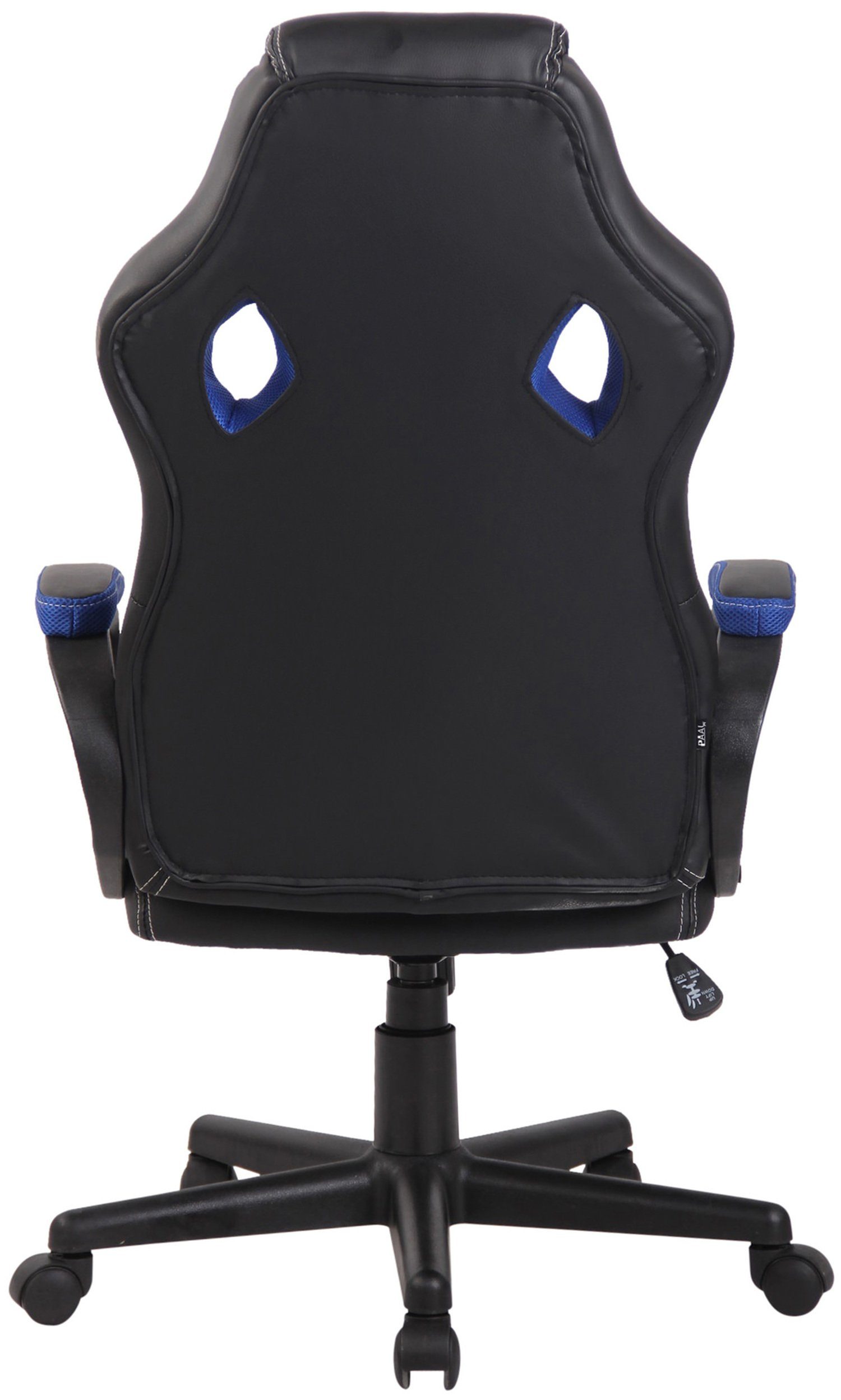 mit First Kunststoff und Gestell: Rückenlehne Gaming-Stuhl blau 360° Gamingstuhl, Sitzfläche: bequemer TPFLiving - (Schreibtischstuhl, drehbar Kunstleder Drehstuhl, höhenverstellbar - Racingstuhl, schwarz Chefsessel),