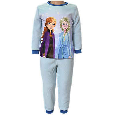 Disney Frozen Pyjama »Die Eiskönigin - Frozen« (2 tlg) Die Eiskönigin Frozen Mädchen Schlafanzug Fleece Pyjamas Gr. 98-128 cm