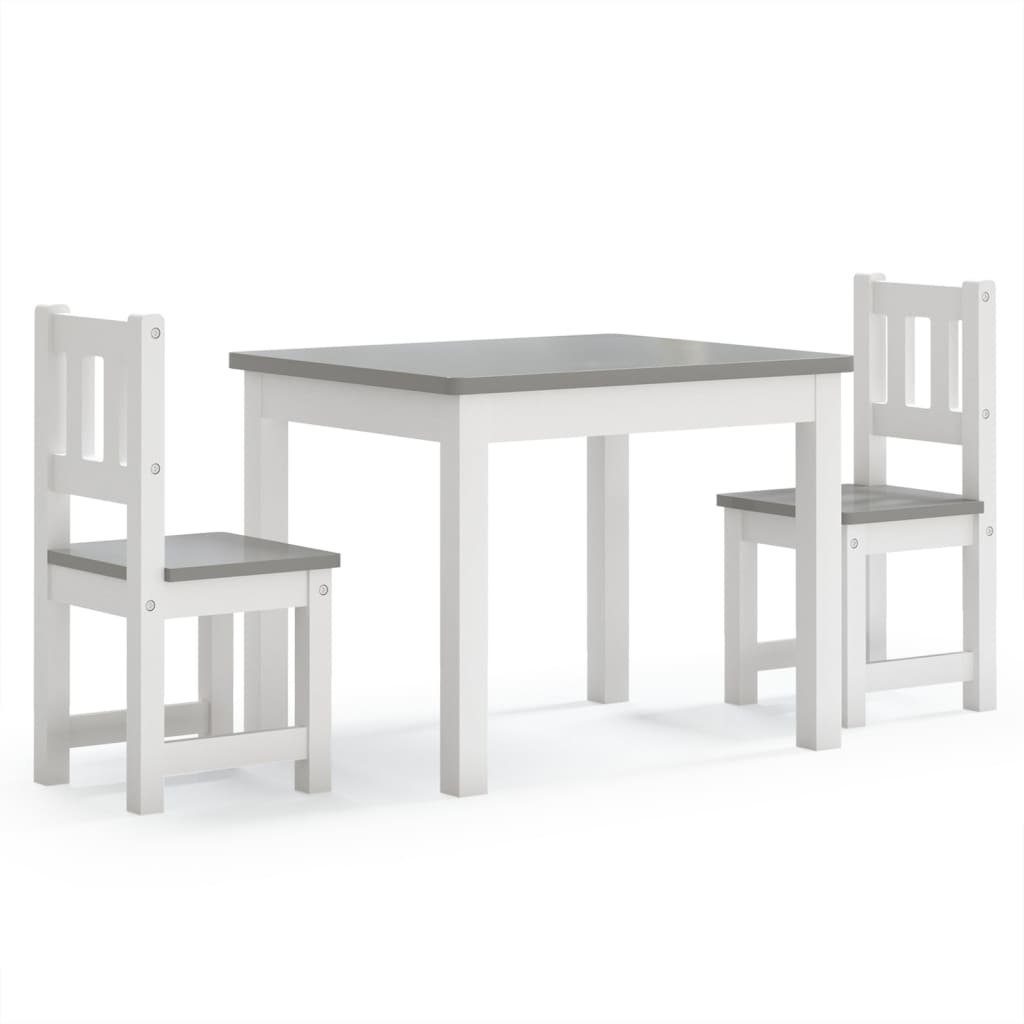 vidaXL children's seating set made of MDF in white and grey, (W/H/D: 60x48x50 cm)