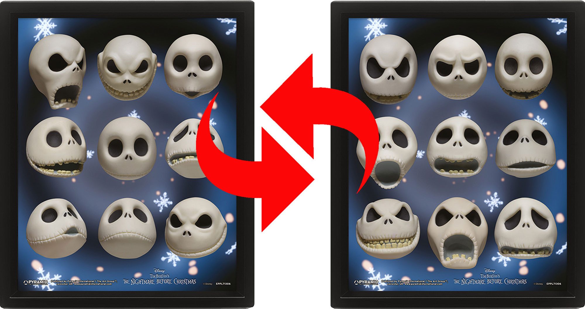 Poster Nightmare before Christmas - 3D Плакат A4 - Jack Expressions
