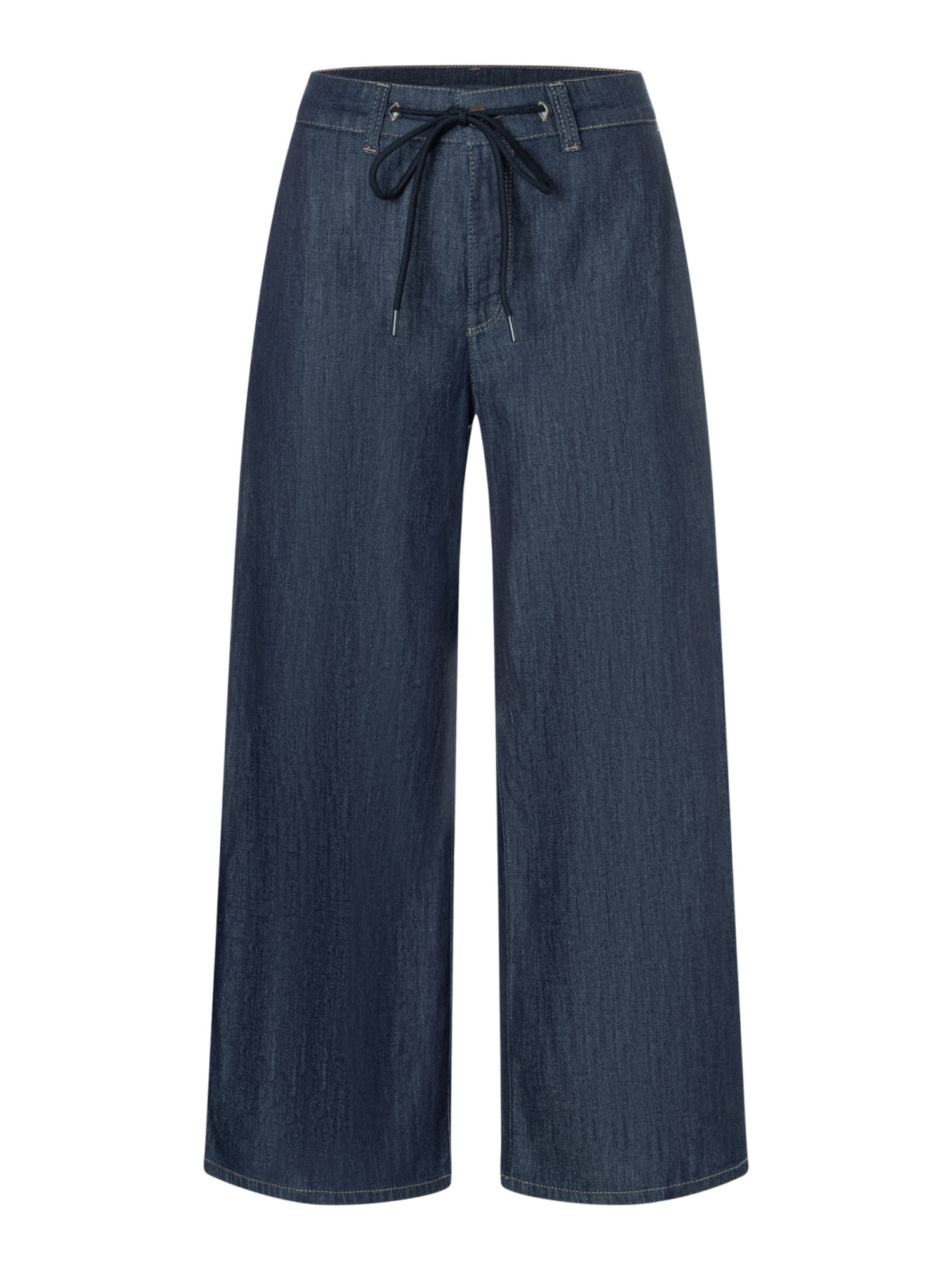 MAC Stretch-Hose blau, Casual, Baumwolle, Unifarben, Wide Leg, Mittel