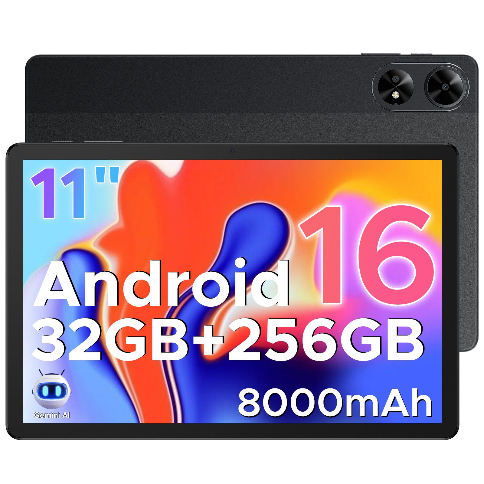 DOOGEE TAB G6+ 8GB+256GB(2TB Extern), Android 15/ 16 AI Tablet (11", 256 GB, Android 16, 4G LTE, Dual-SIM 4G LTE Tablet WiFi, 13MP AI-Kamera, Dual-Lautsprecher)