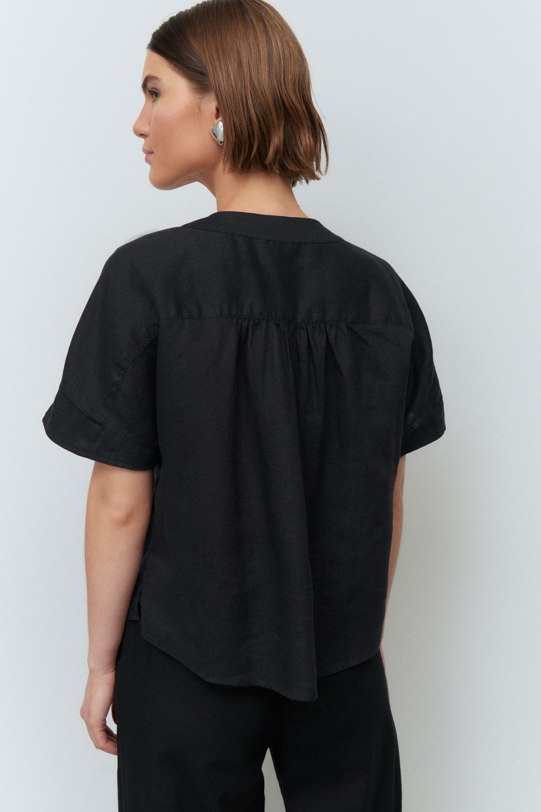 Next Blusenshirt Langärmeliges Schlupf-Oberteil 100 % Leinen (1-tlg) günstig online kaufen