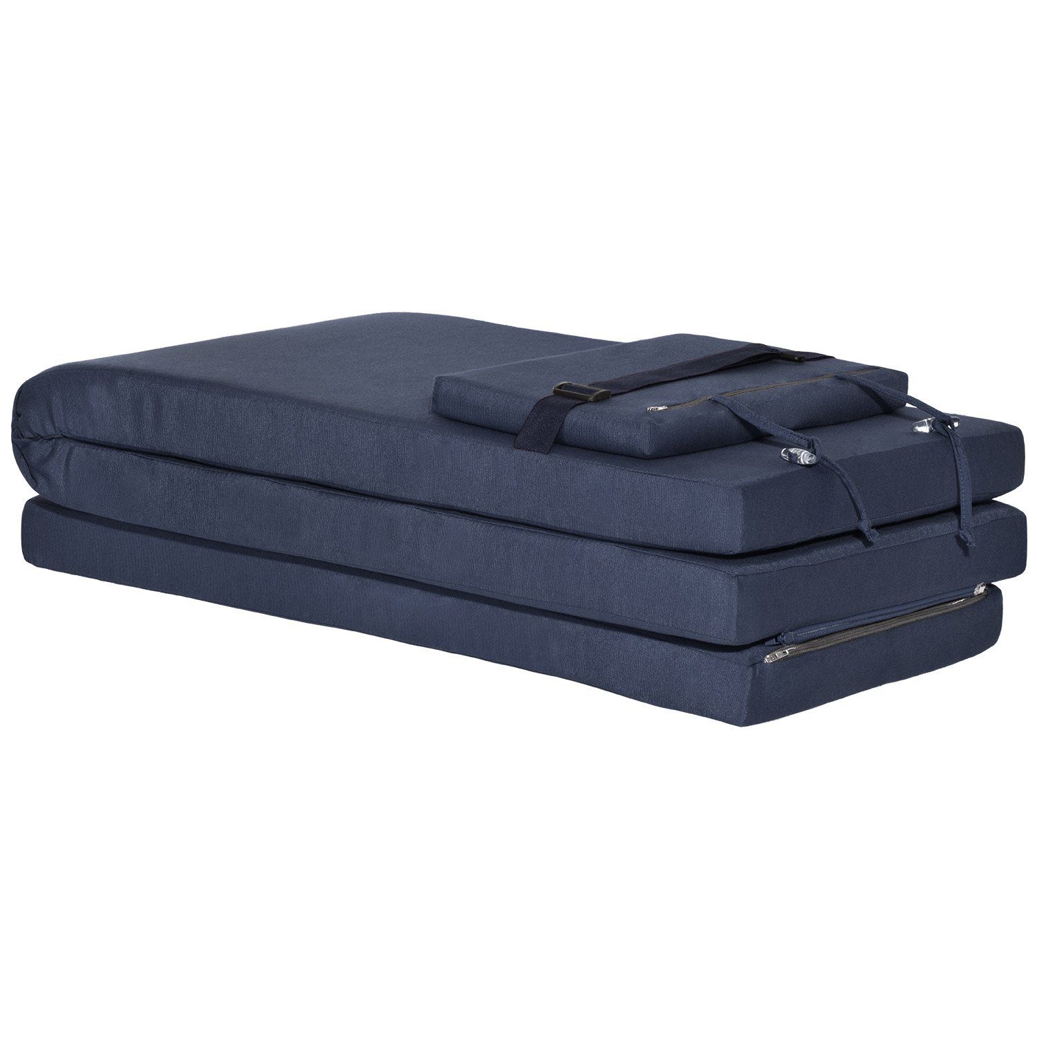 Beautissu Polsterauflage Luxus Deckchair Auflage LoftLux DC, 175x45x5cm, Dunkelblau, Polsterauflage für Liegestuhl Gartenliege Polster Bezug Abnehmbar