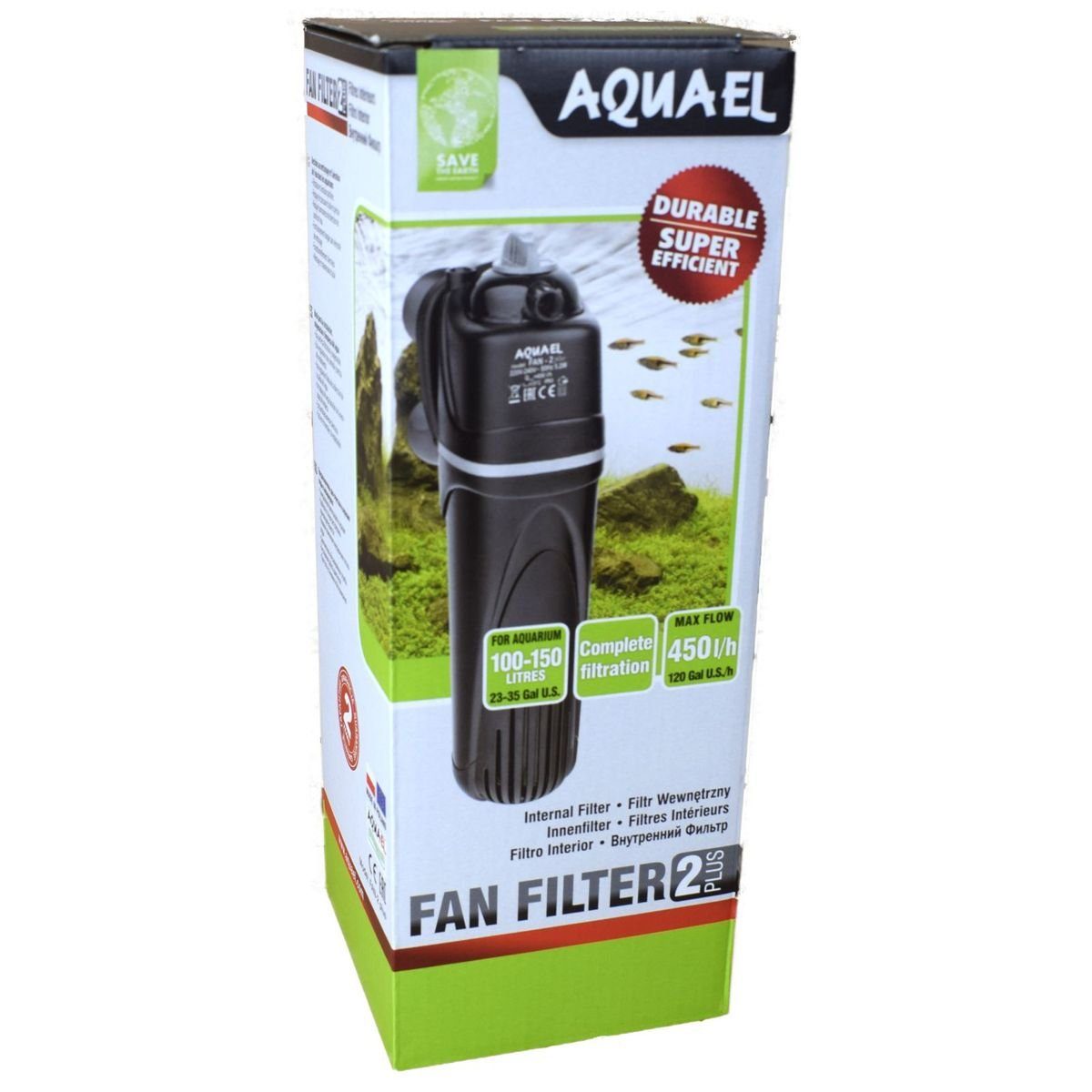 Aquariumfilter Innenfilter Fan Filter Plus für verschiedene Aquariengrößen in Schwarz