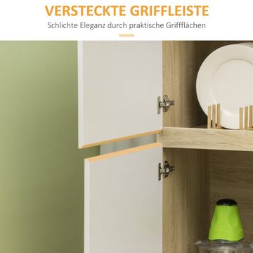HOMCOM Küchenbuffet Sideboard, Griffleisten, 100 x 41,5 x 107cm