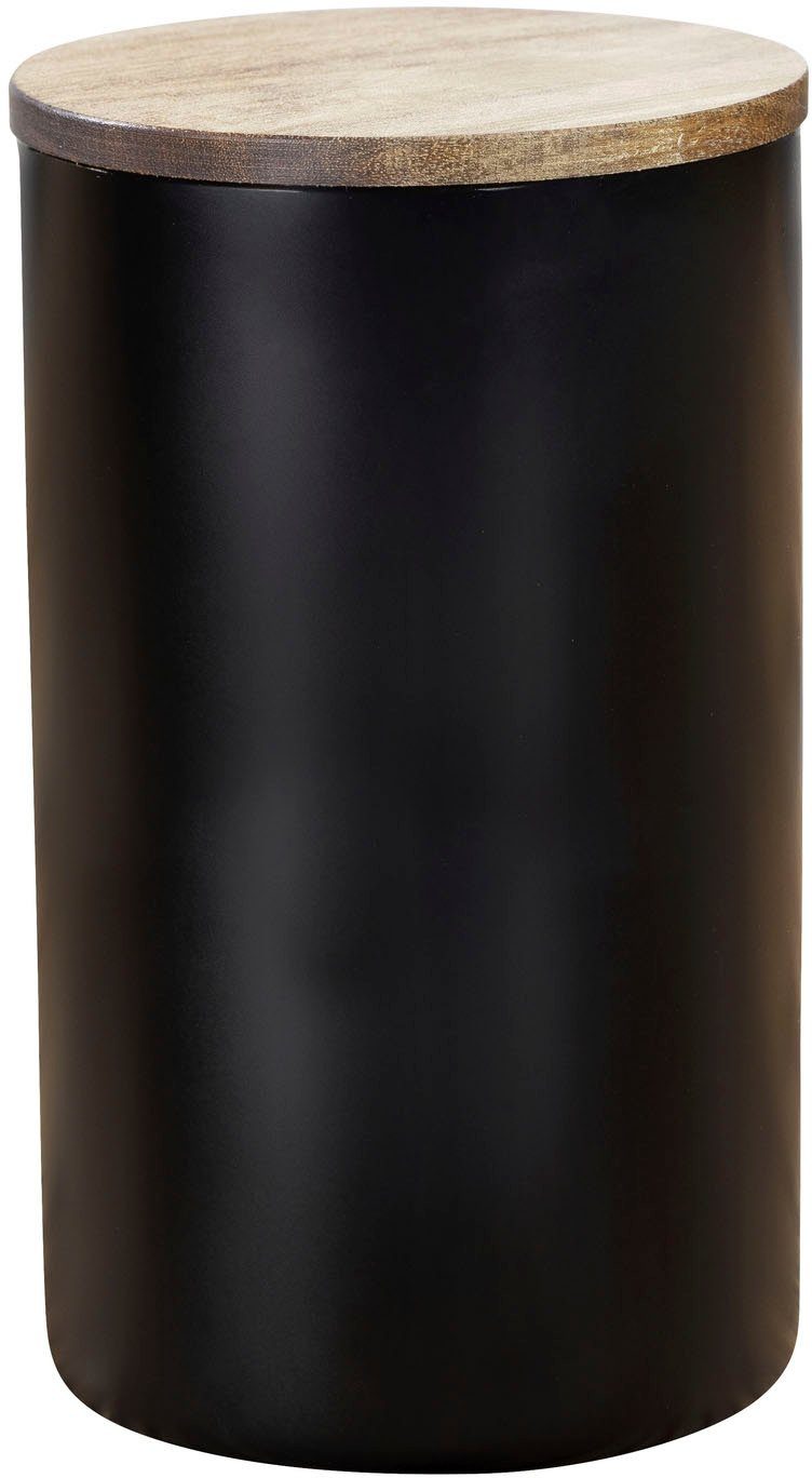 WENKO Vorratsdose Modell Mio, Borosilikatglas, (1-tlg), Frischhaltedose für Lebensmittel, luftdichter Deckel aus Akazienholz