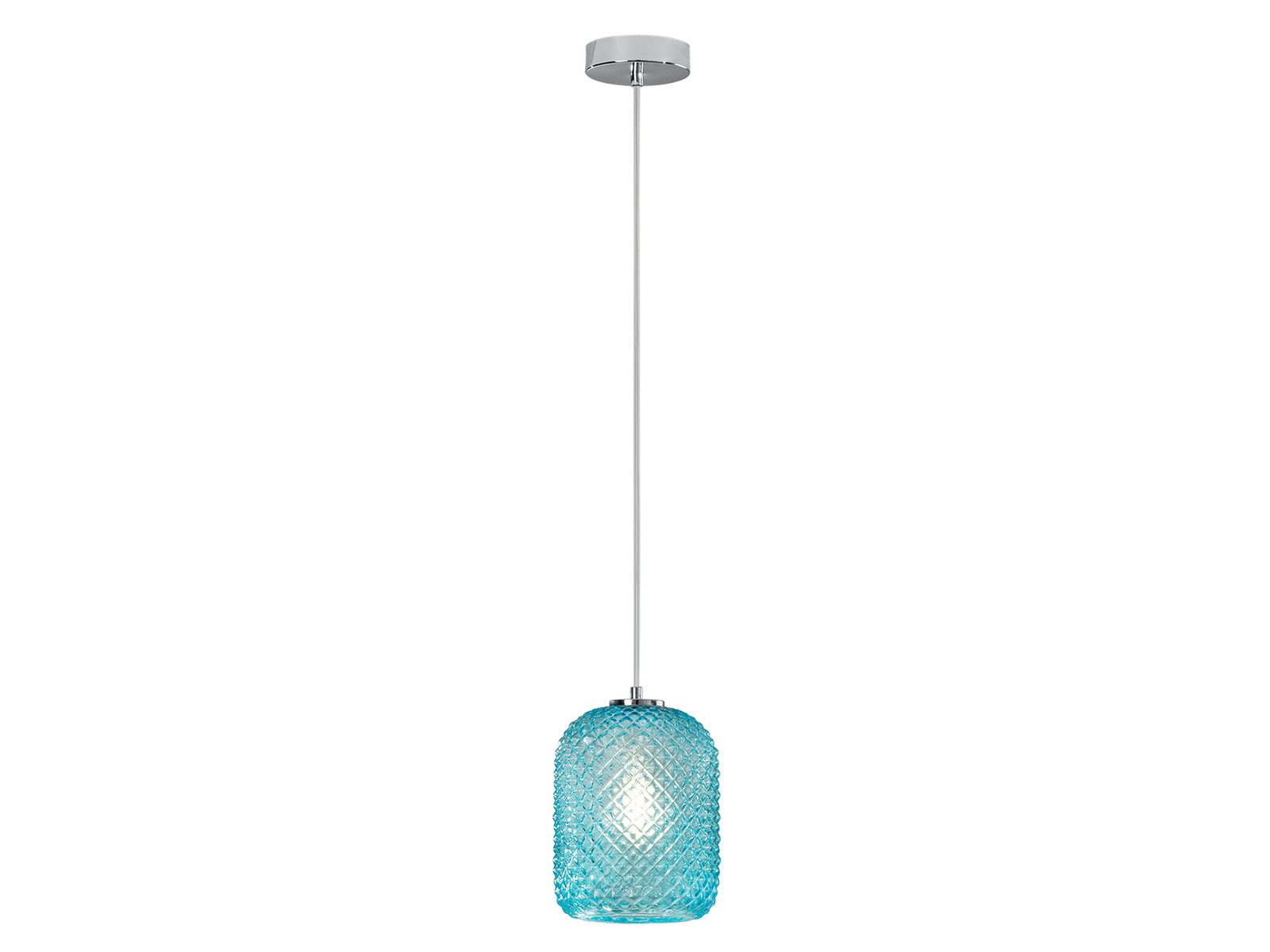LUCE Design LED Pendelleuchte, Dimmfunktion, LED wechselbar, Warmweiß, mit Glas Лампыschirm Blau über Kücheninsel & Kochinsel hängend Ø 15cm