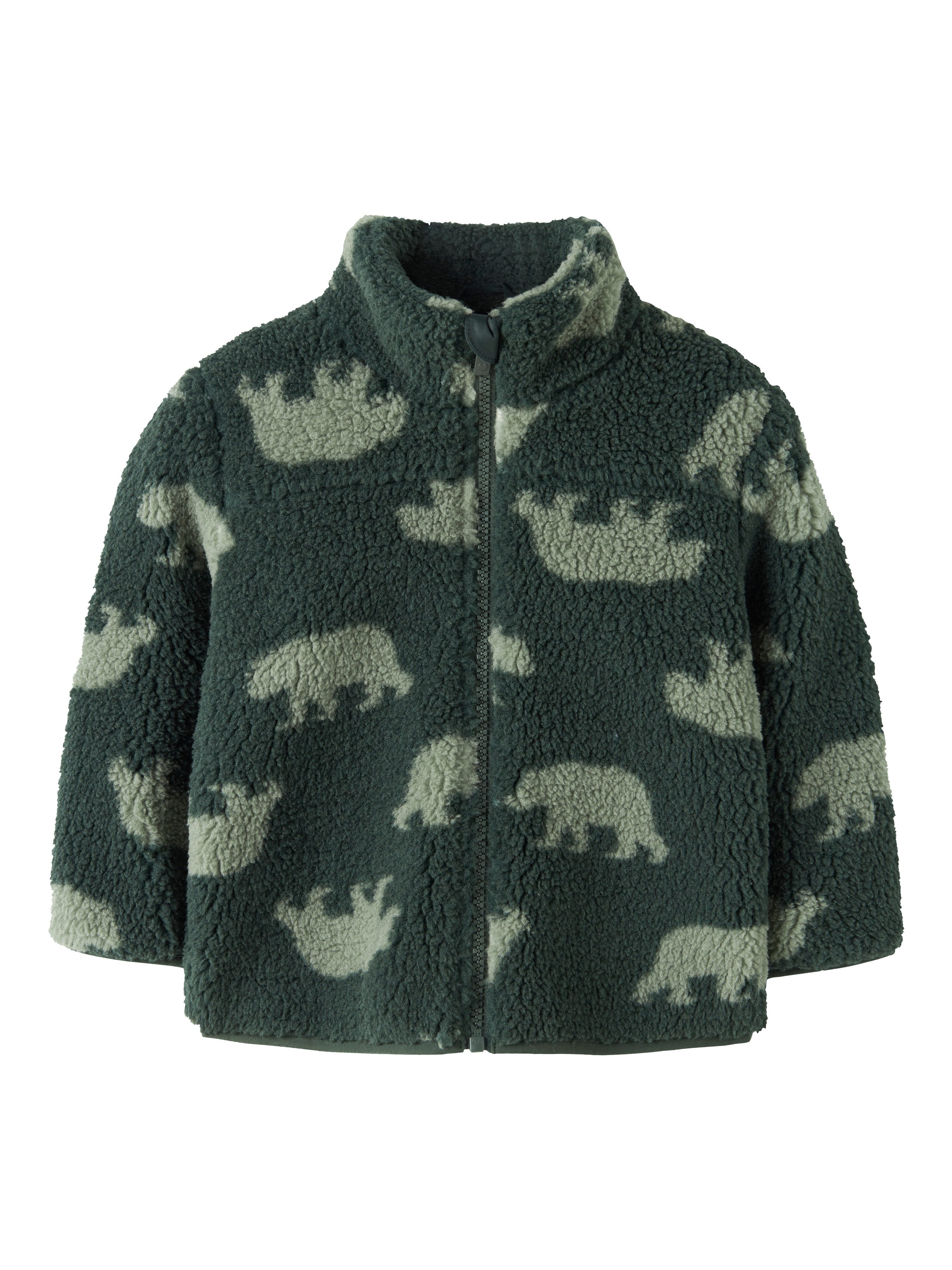 Name It Plüschjacke NMMMONICO TEDDY JACKET AOP NOOS Kunstfaser, normal geschnitten – Bild 3 von 5