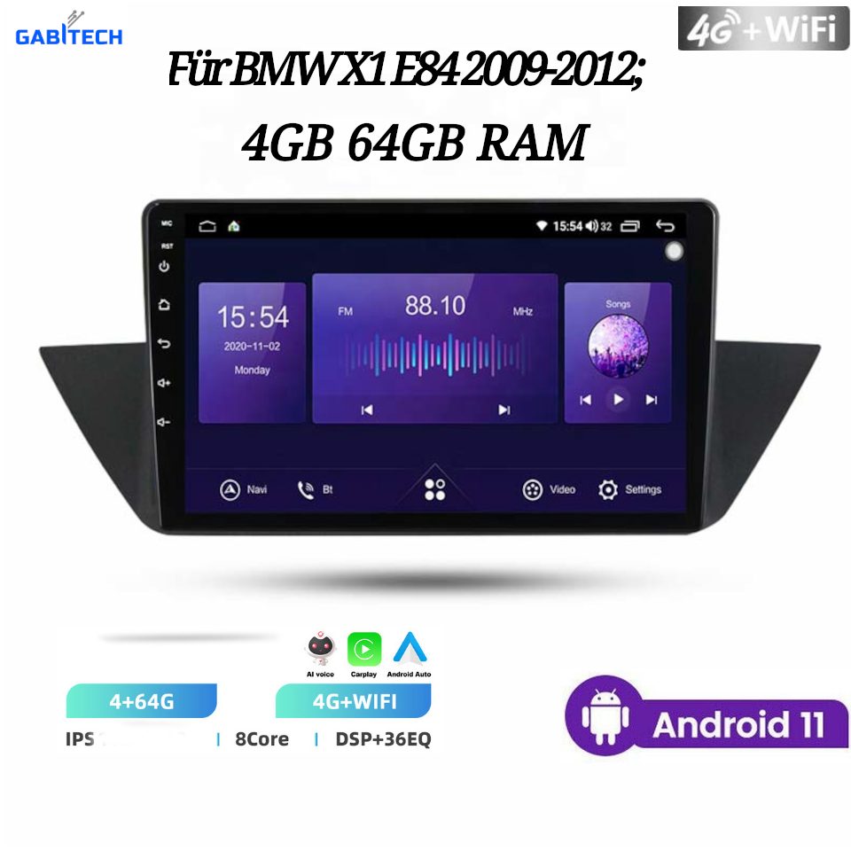 GABITECH 10" Android 11 Autoradio GPS Navi für BMW X1 E84 2009-2012 Autoradio