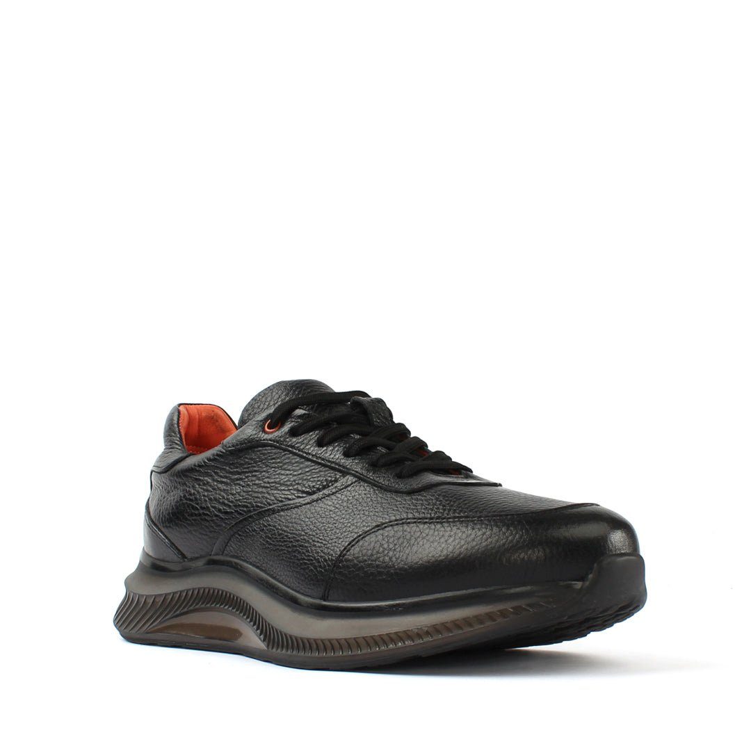Celal Gültekin Glattleder Plateau-Schnürschuhe Casual Herren Schnürschuh Glattleder, Echtleder-Futter, Plateau-Thermosohle, Schwarz, 40