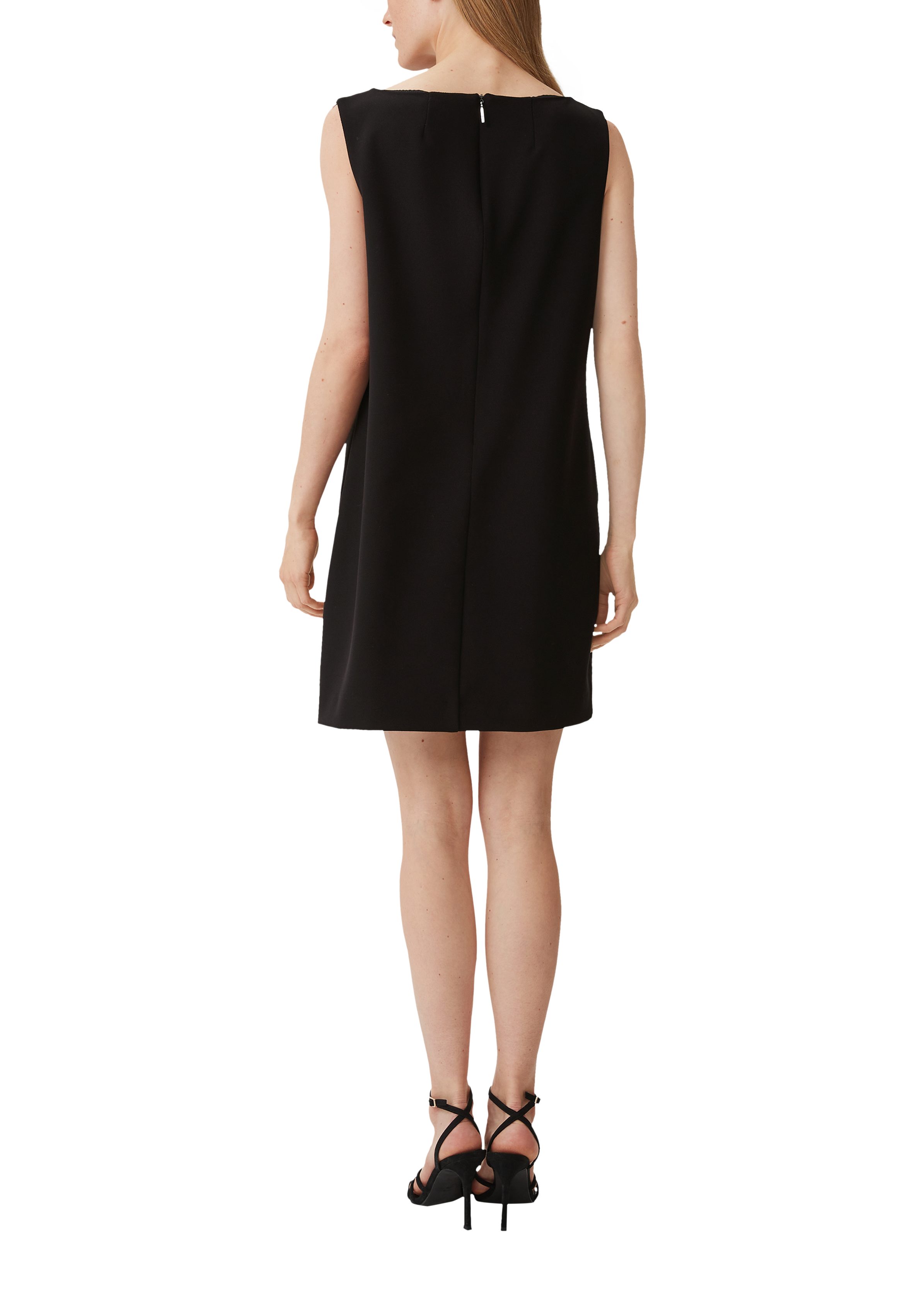 Kleid Piquéstruktur Comma mit Minikleid schwarz