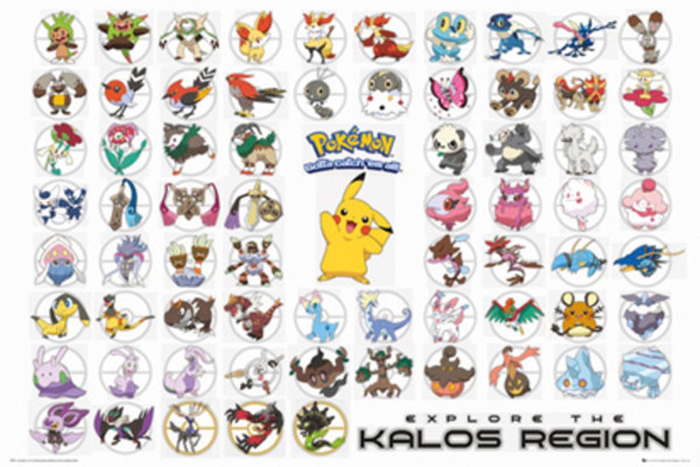 Poster Pokemon - Pokémon - Poster - Kalos Region + Zusatzartikel
