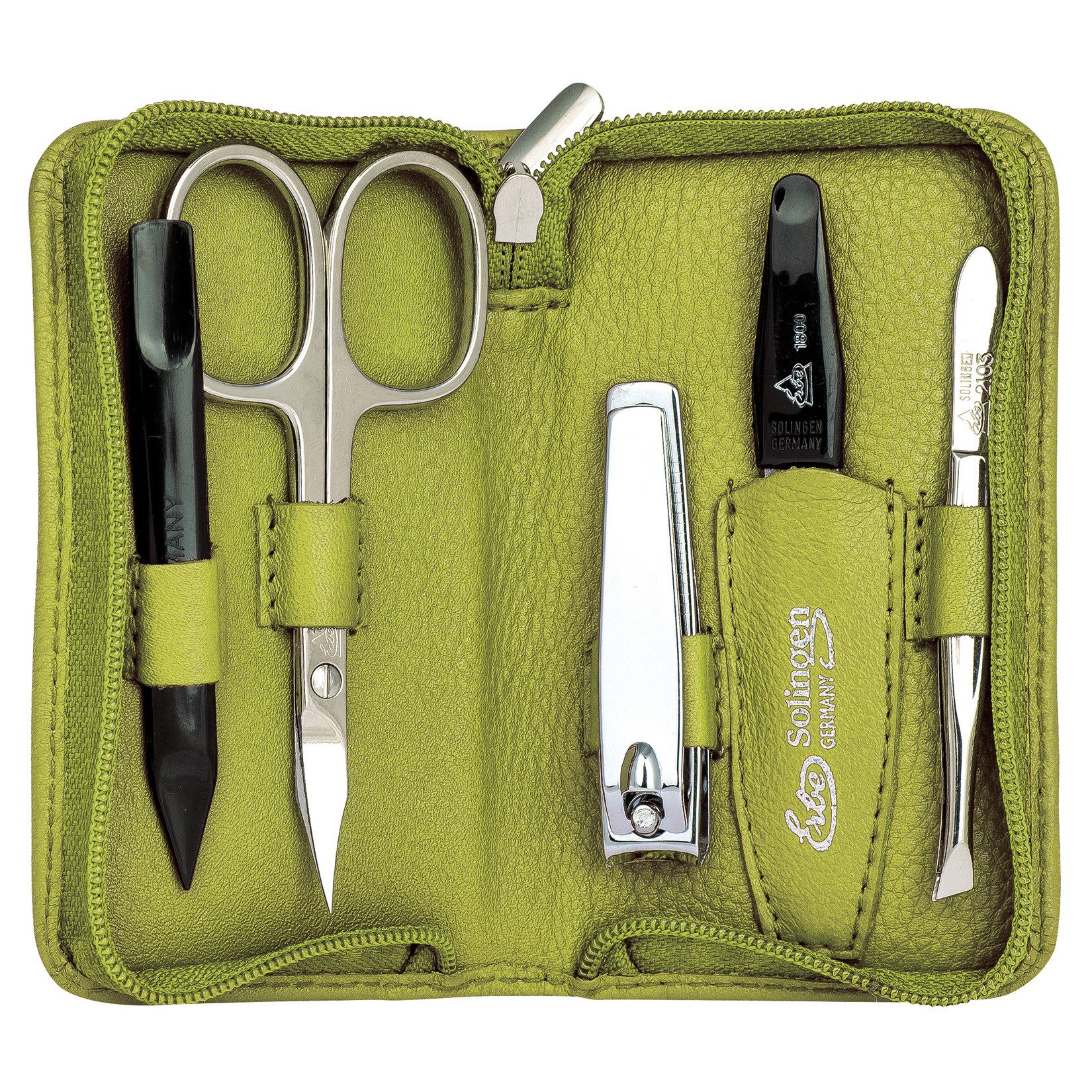 ERBE Maniküre-Etui Lederetui mit Zippverschluss, 5 tlg., bestückt mit Solin günstig online kaufen
