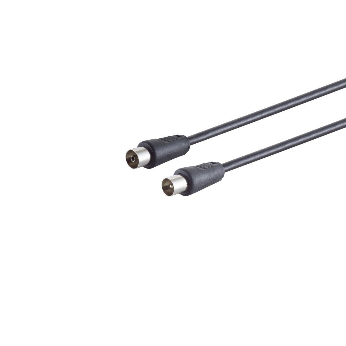 S/CONN maximum connectivity® Koax-Kabelverbinder Antennenkabel, 100% geschirmt, BZT - CE > 100 dB Schwarz | Kabelverbinder