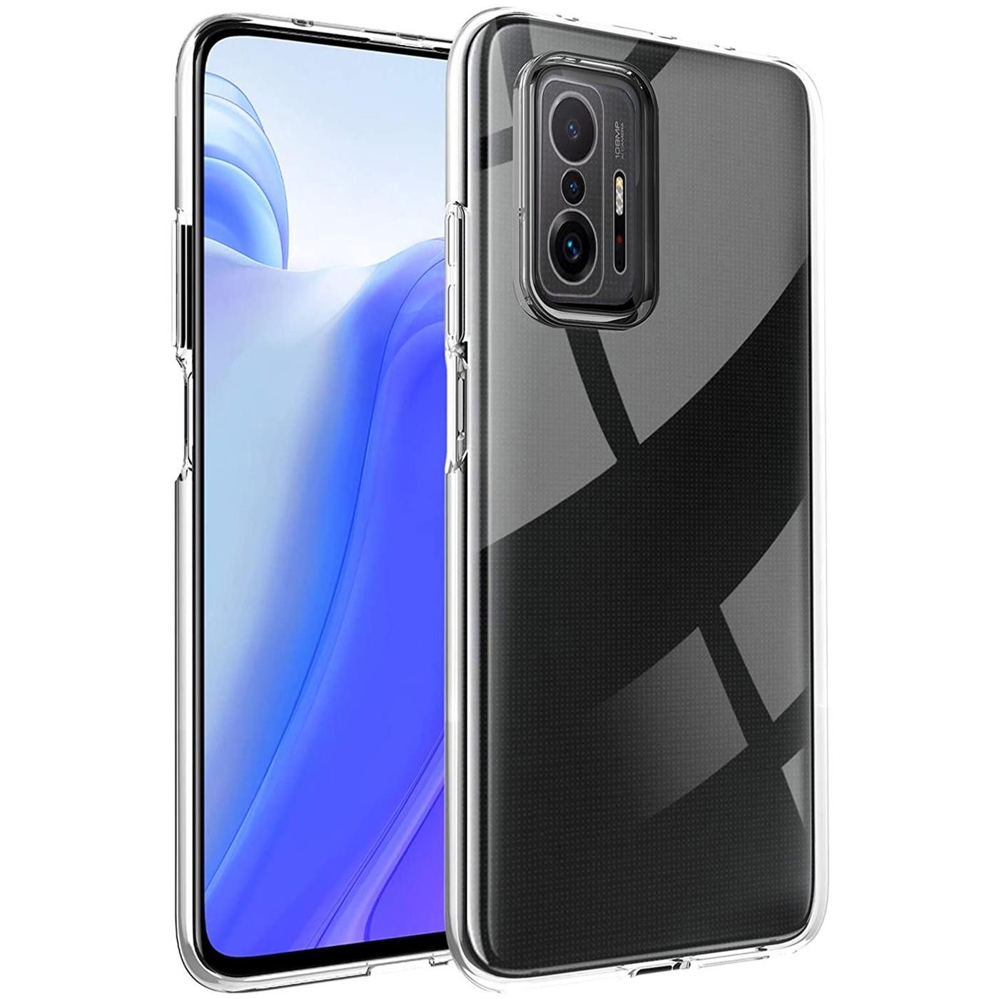 CoolGadget Handyhülle Silikon Handy Hülle Slim für Xiaomi Mi 11T / Mi 11T Pro 6,67 Zoll, dünne TPU Schutzhülle Case in transparent / durchsichtig