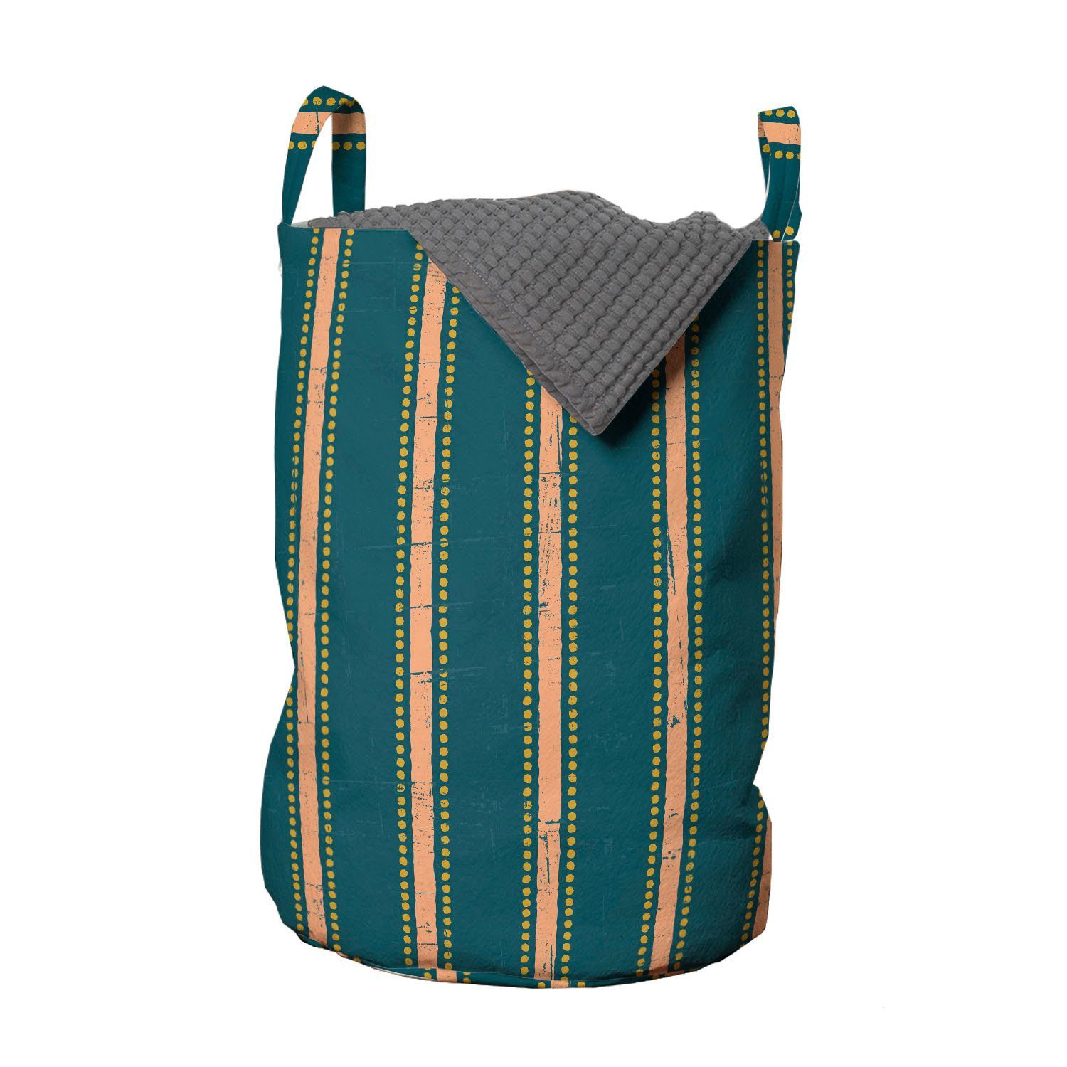 Griffen Wäschesäckchen mit für Stripes Abakuhaus Grungy Kordelzugverschluss Dots Geometrisch Waschsalons, Wäschekorb