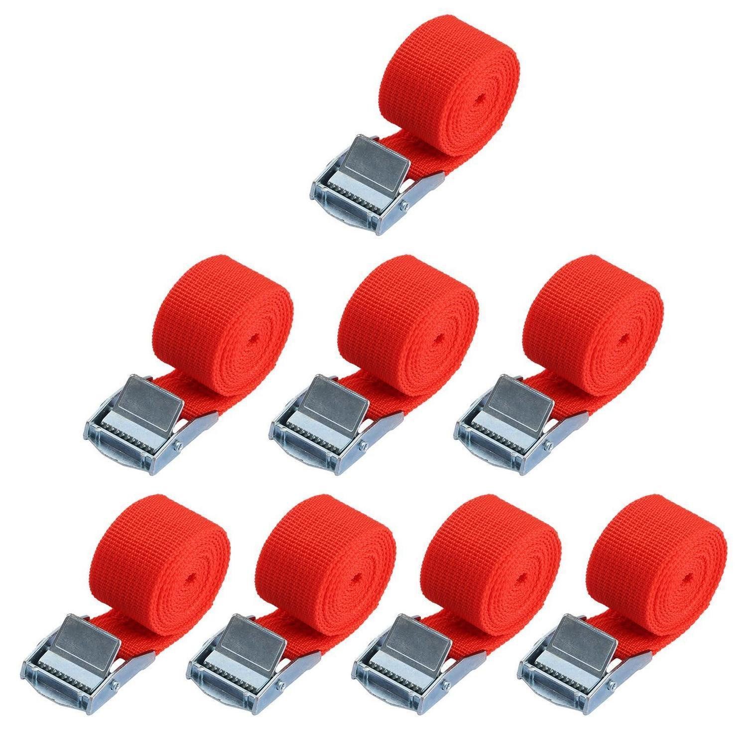 LuxusKollektion Zurrgurt Spanngurte 13 Stück 25 mm x 1 m verstellbar Klemmschloss 250 kg rot