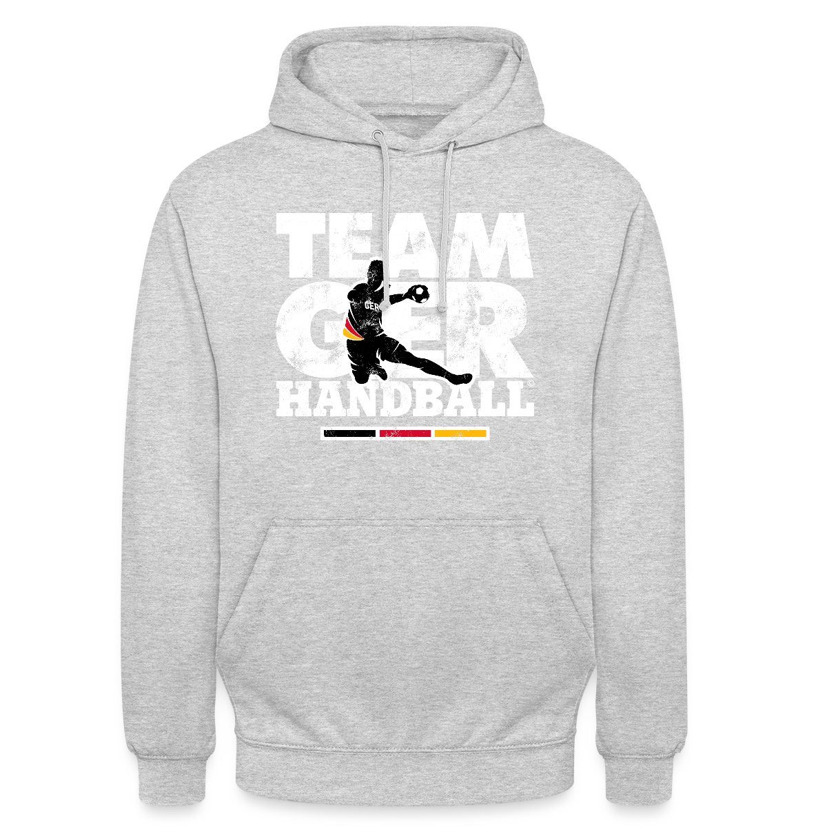 Spreadshirt Hoodie Team Germany Handball Spieler-Print mit Deutschlandflagge Unisex Hoodi (1-tlg) Unisex-Schnitt: Sitzt bei Männern körpernah, bei Frauen weit