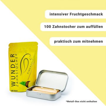 Perfekto24 Mundpflegecenter Wunder Zahnstocher mit Geschmack - 3er Bundle Ananas