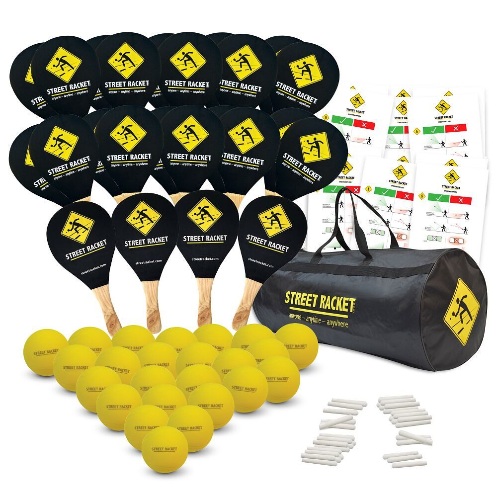 Street Racket Beachball Rückschlagspiele-Set Schulsport, Optimal für den Schulsport und eine aktive Pause