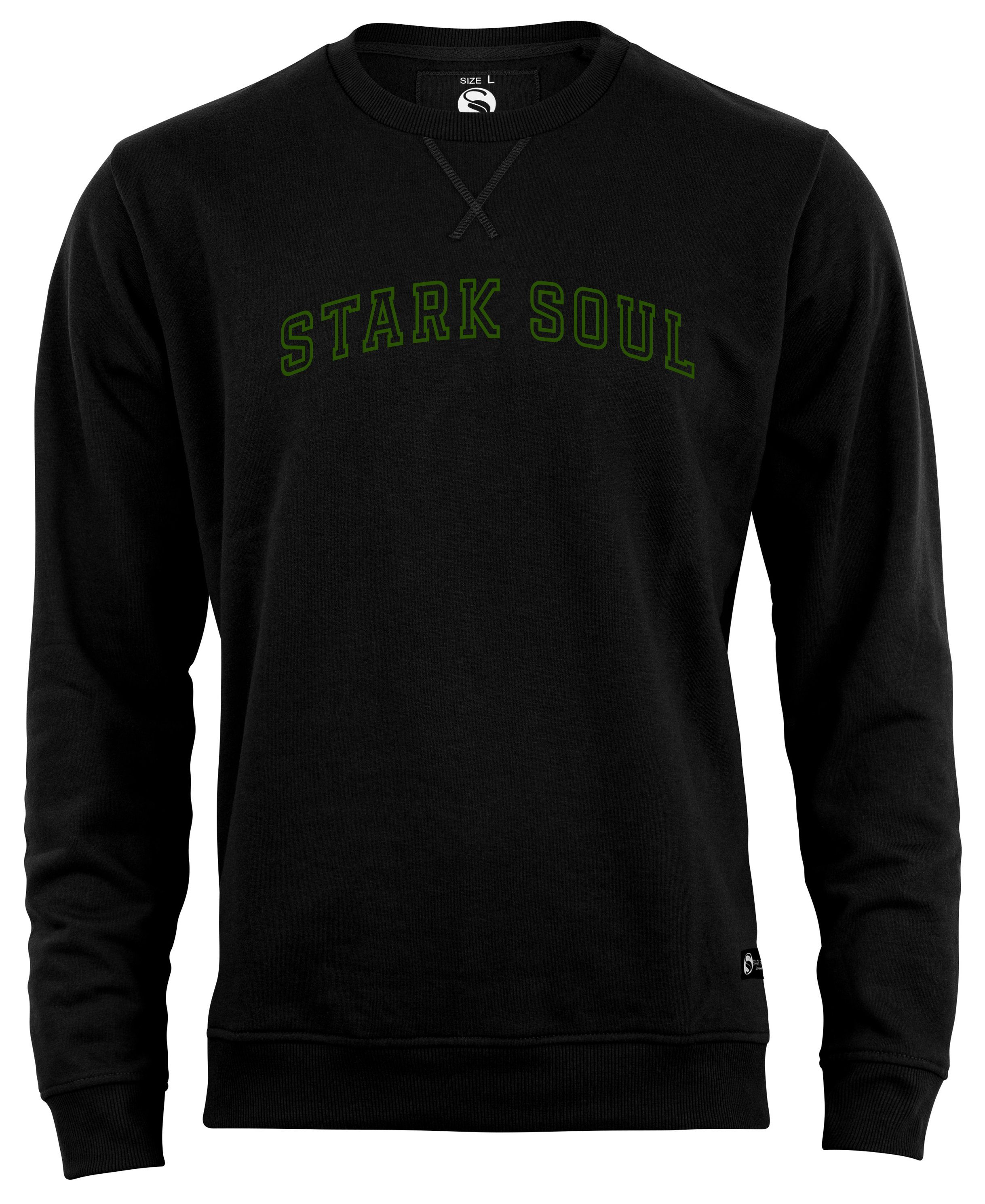 Stark Soul® Sweatshirt Stark Soul Sweatshirt "College" Rundhals-Sweater Unisex Schwarz | Sweatshirts