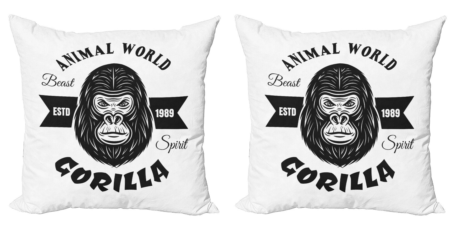 Kissenbezüge Modern Accent Doppelseitiger Digitaldruck, Abakuhaus (2 Stück), Gorilla Animal World Kalli