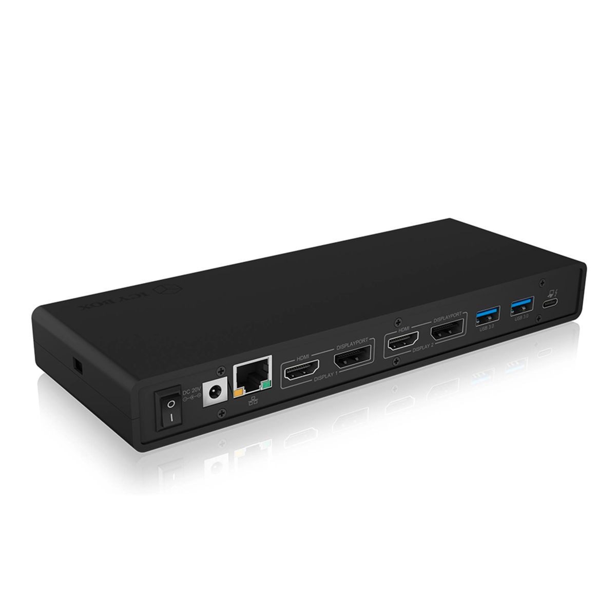 ICY BOX Festplatten-Gehäuse IB-DK2245AC Docking mit Videoausgabe