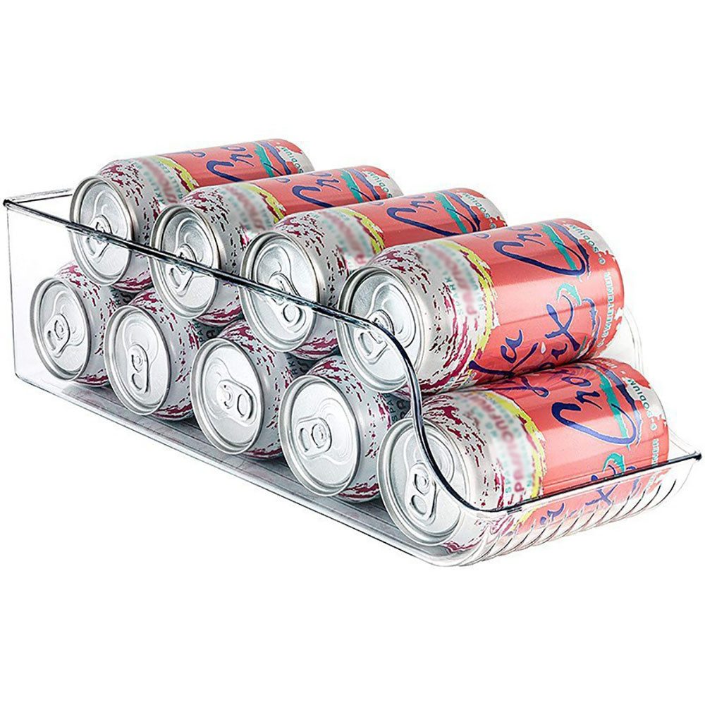 klarer Himmel Korbeinsatz Kühlschrank-Organizer Rollbarer Getränkehalter Kunststoff-Dosenspender