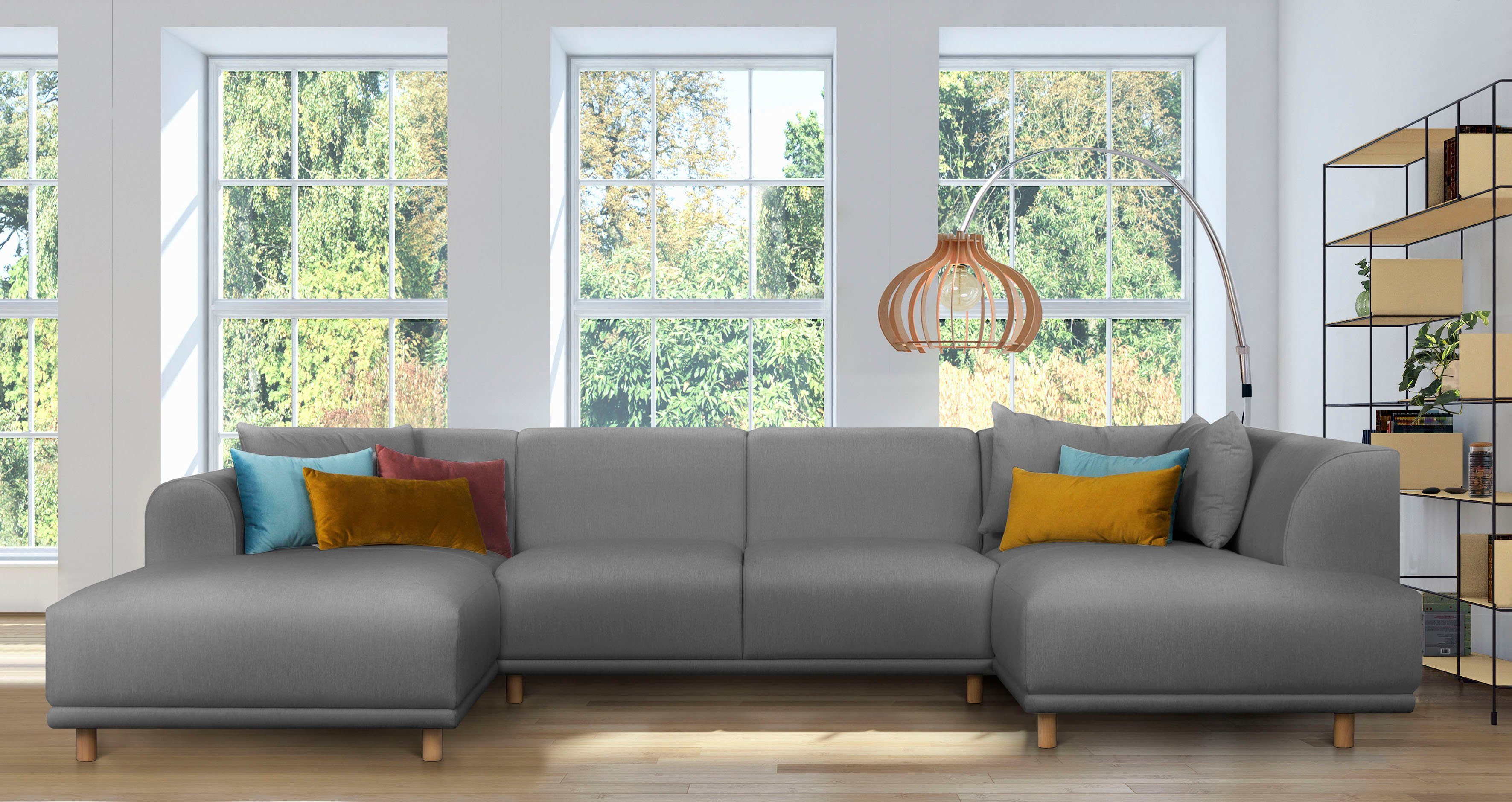 andas Wohnlandschaft Maroon U-Form, in skandinavischem günstig online kaufen