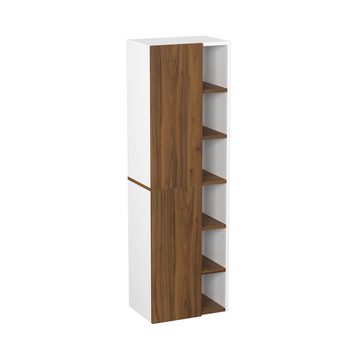 GARLIVO Badezimmer-Set Badezimmerschrank GLC1, hängend, stehend, Wallnuss, Hochschrank, Breite 50cm