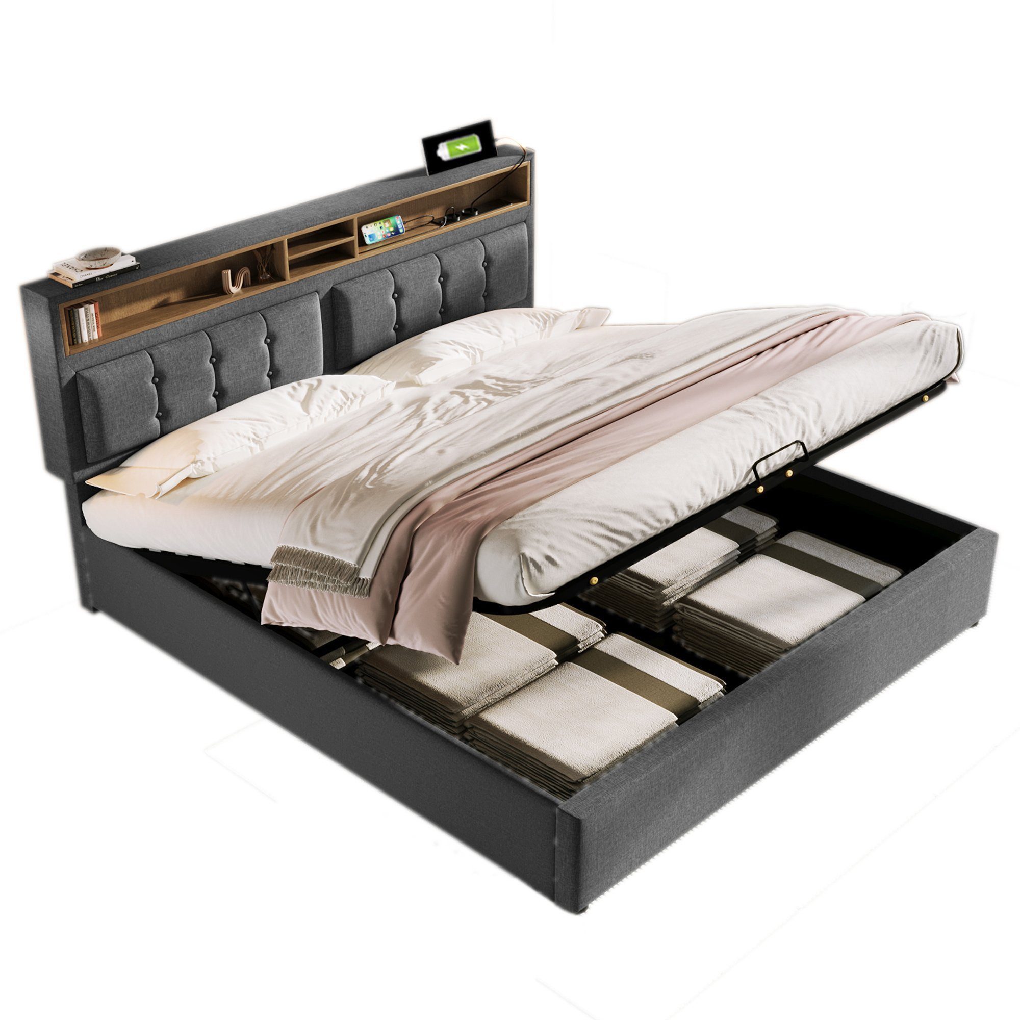 HAUSS SPOLE Polsterbett 160x200 mit USB günstig online kaufen