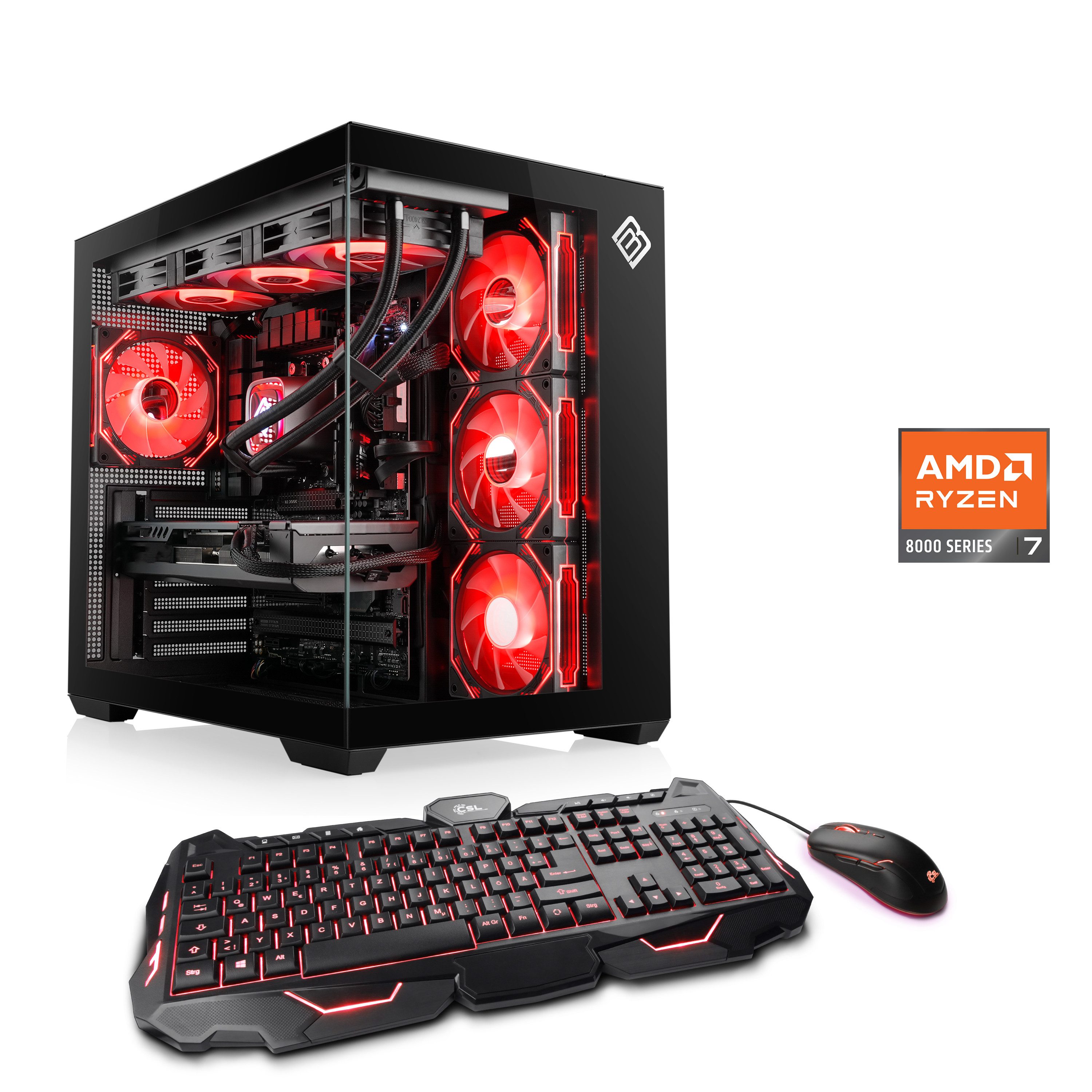 CSL Vitrum Advanced V24512 PC (AMD Ryzen 7 8700F, NVIDIA GeForce RTX 5060, 32 GB RAM, 1000 GB SSD, Wasserkühlung)