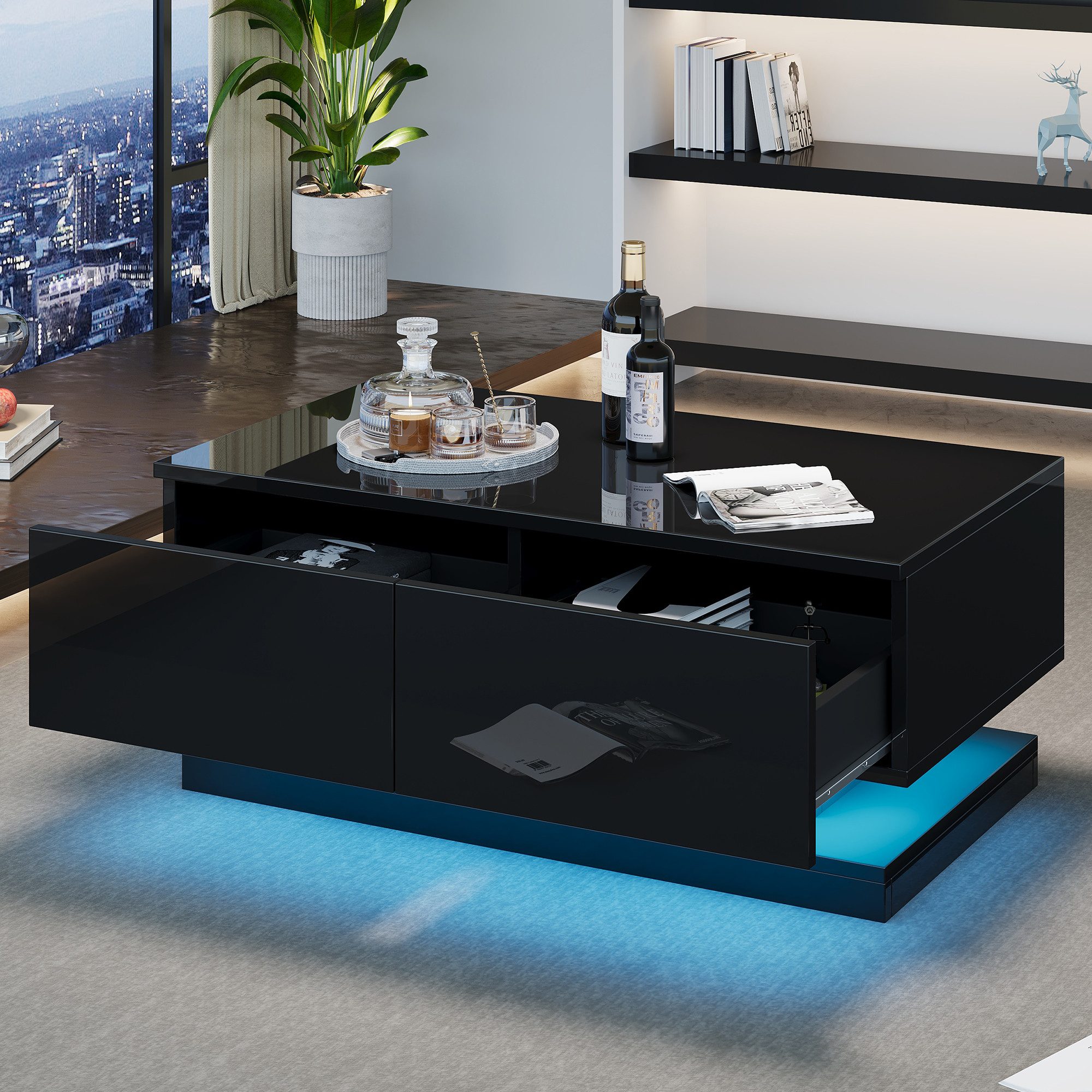 OKWISH Couchtisch Hochglanz-Sofatisch (Satztisch, Wohnzimmertisch, Beistell günstig online kaufen