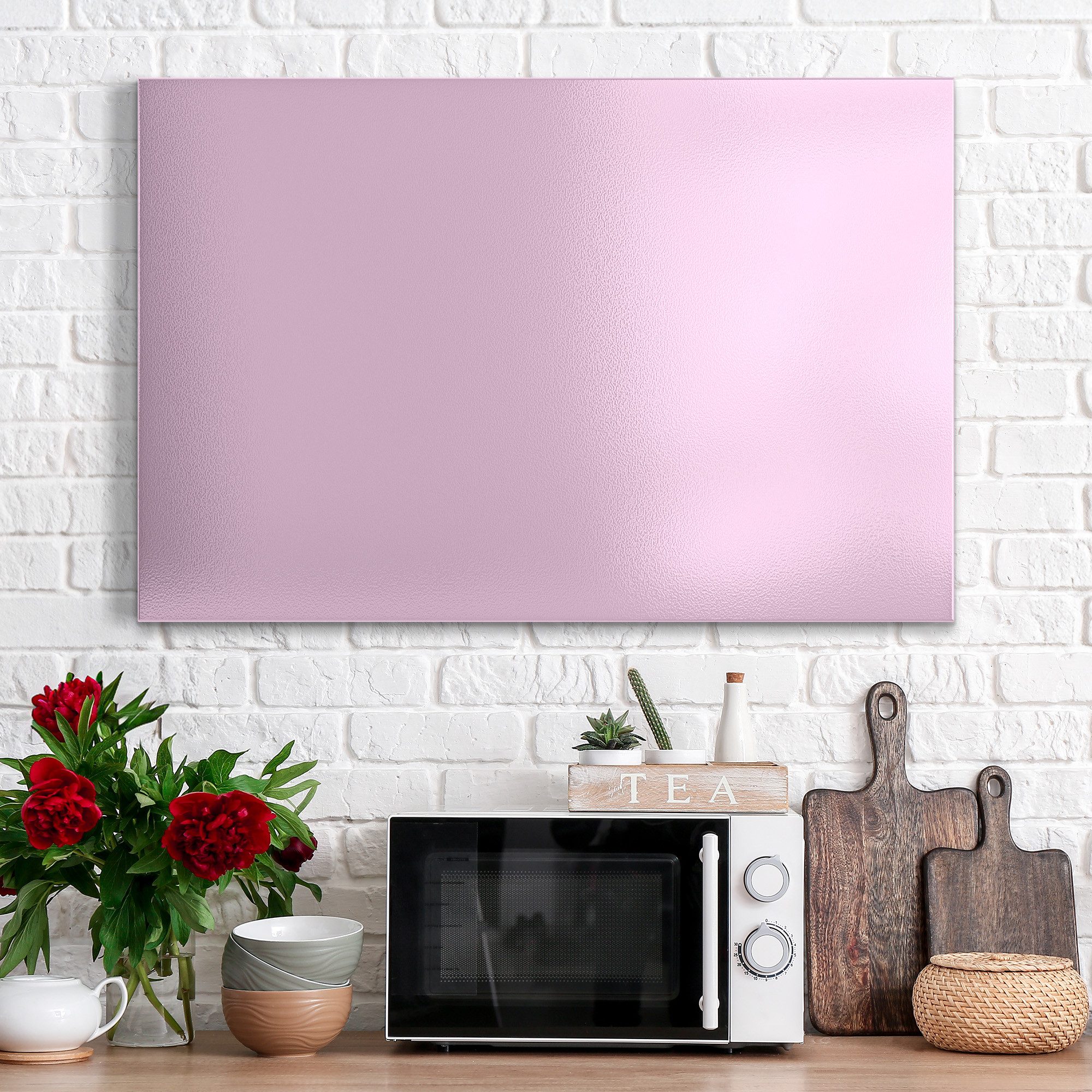 DEQORI Magnettafel 'Pastellfarben - Lavendel', Metall Whiteboard für alle Magnete, Magnetboard magnetisch