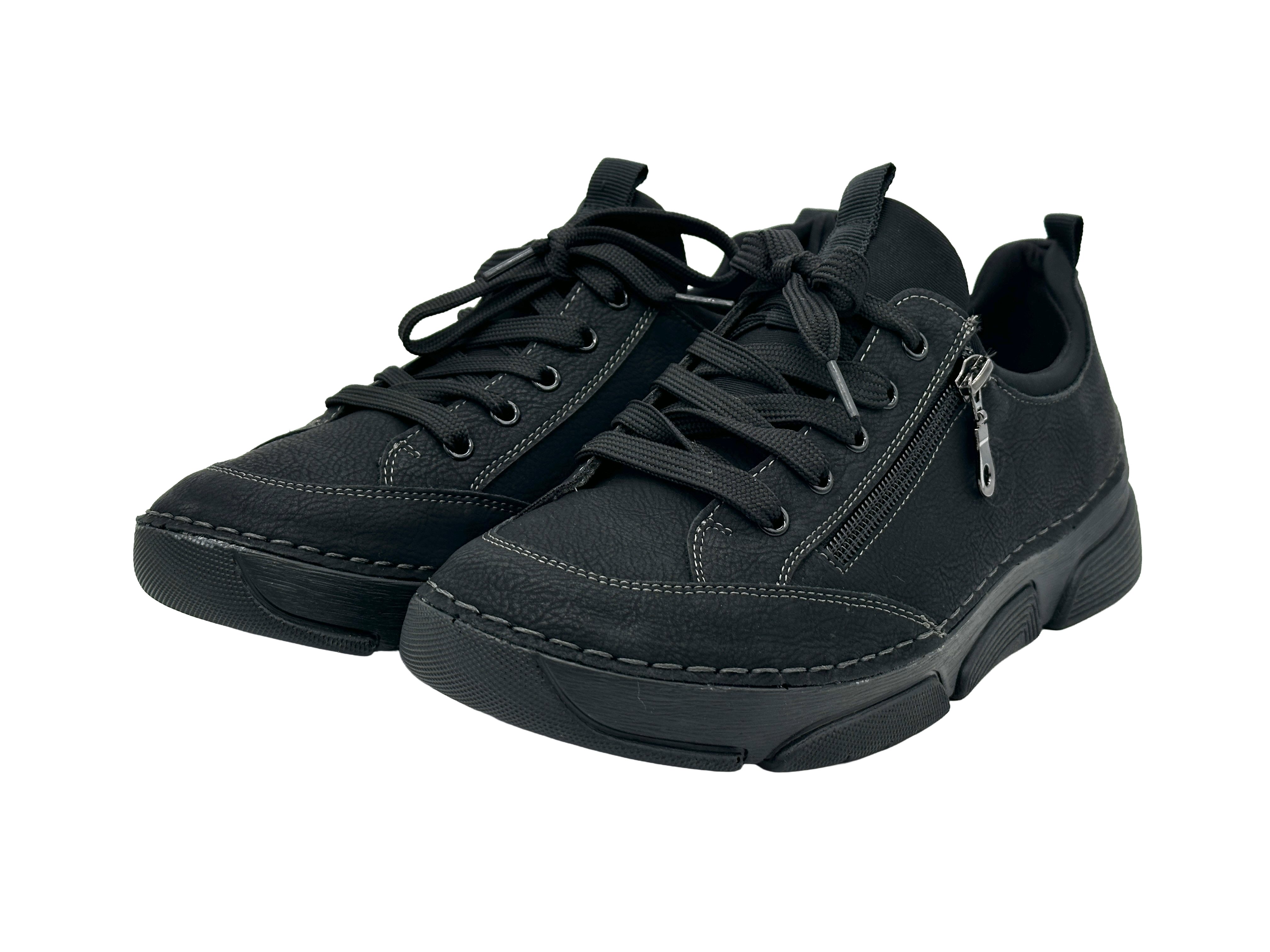 Nowaland Bequeme Damen Freizeitschuhe mit Zierreißverschluss und Schnürung Slipper Komfortschuhe mit flexiblem Laufsohlen-Design